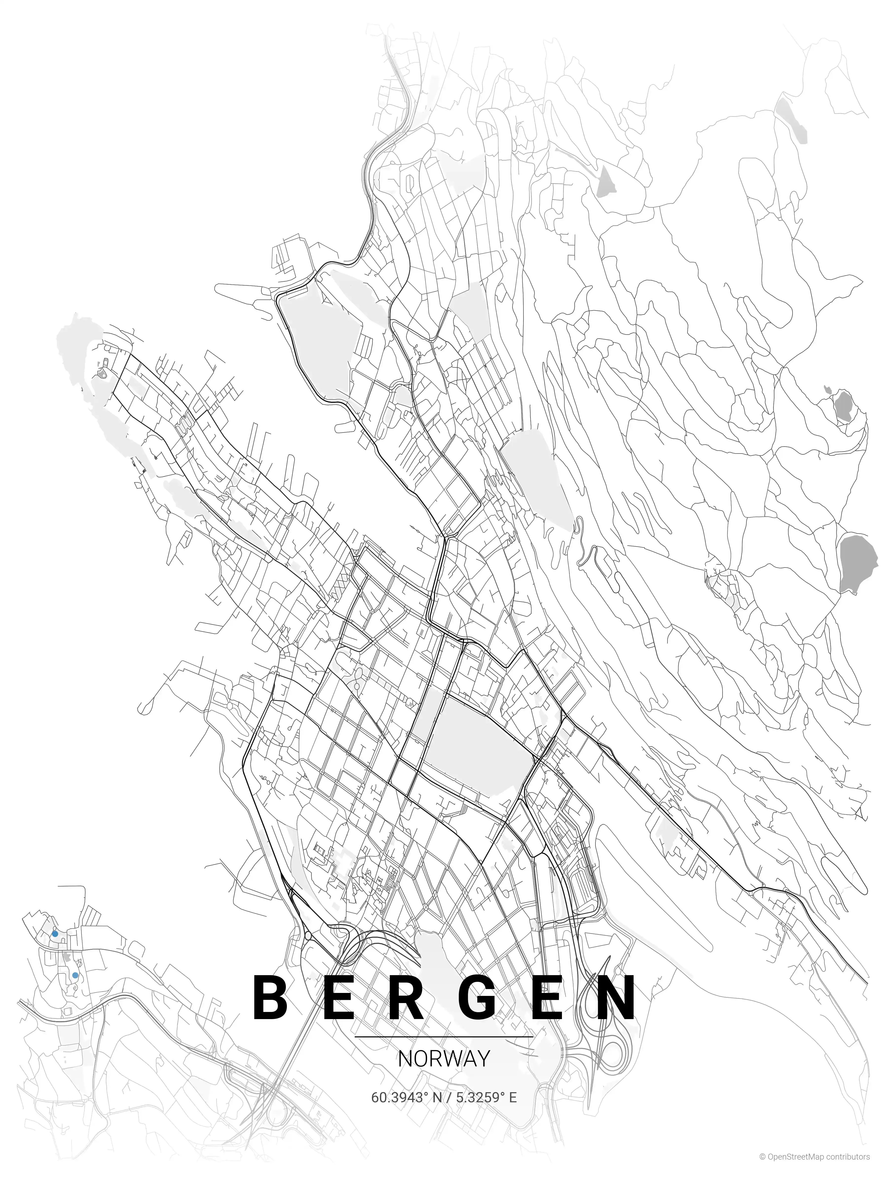 Bergen contrast zones map