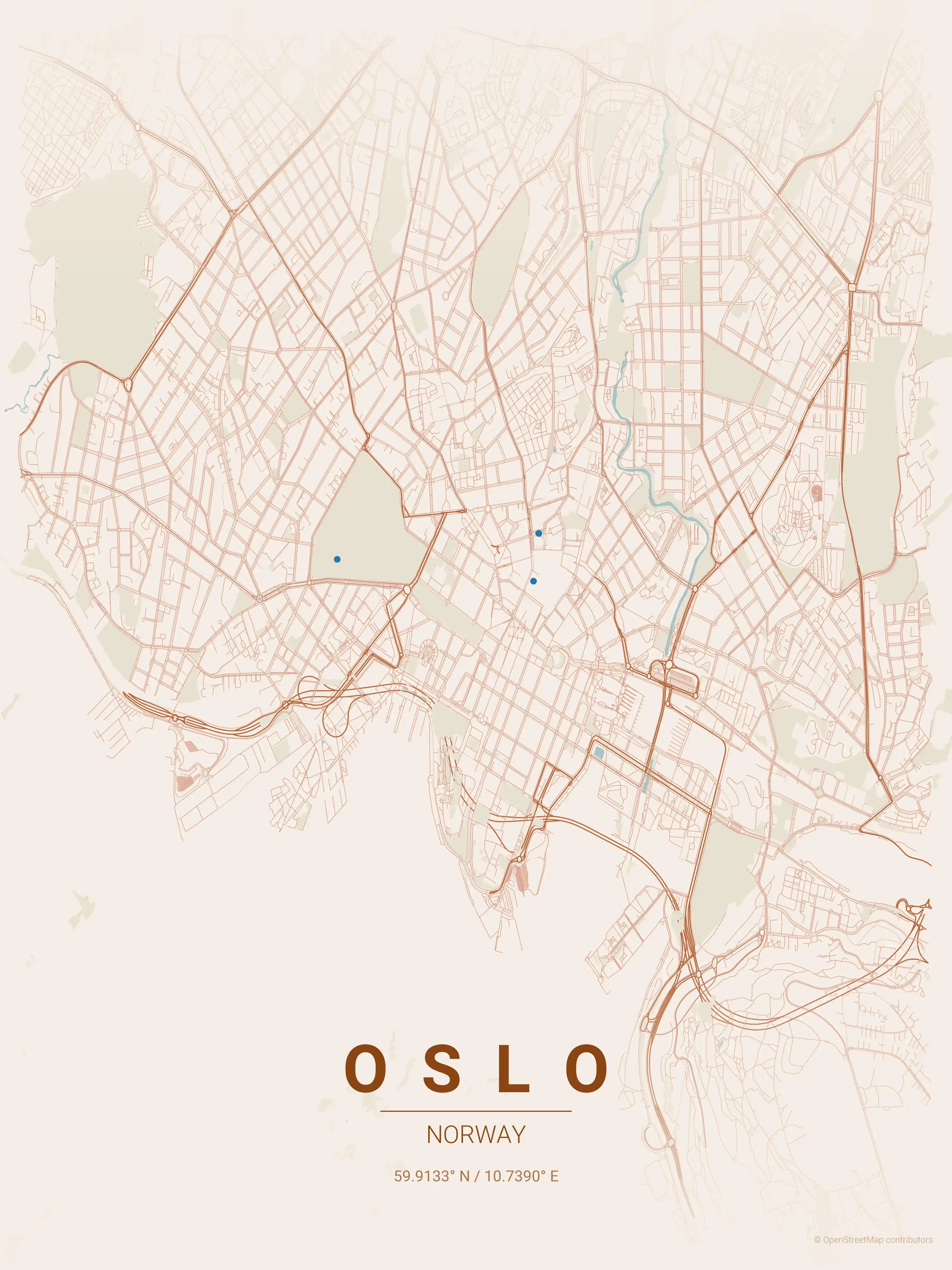 Oslo terracotta map