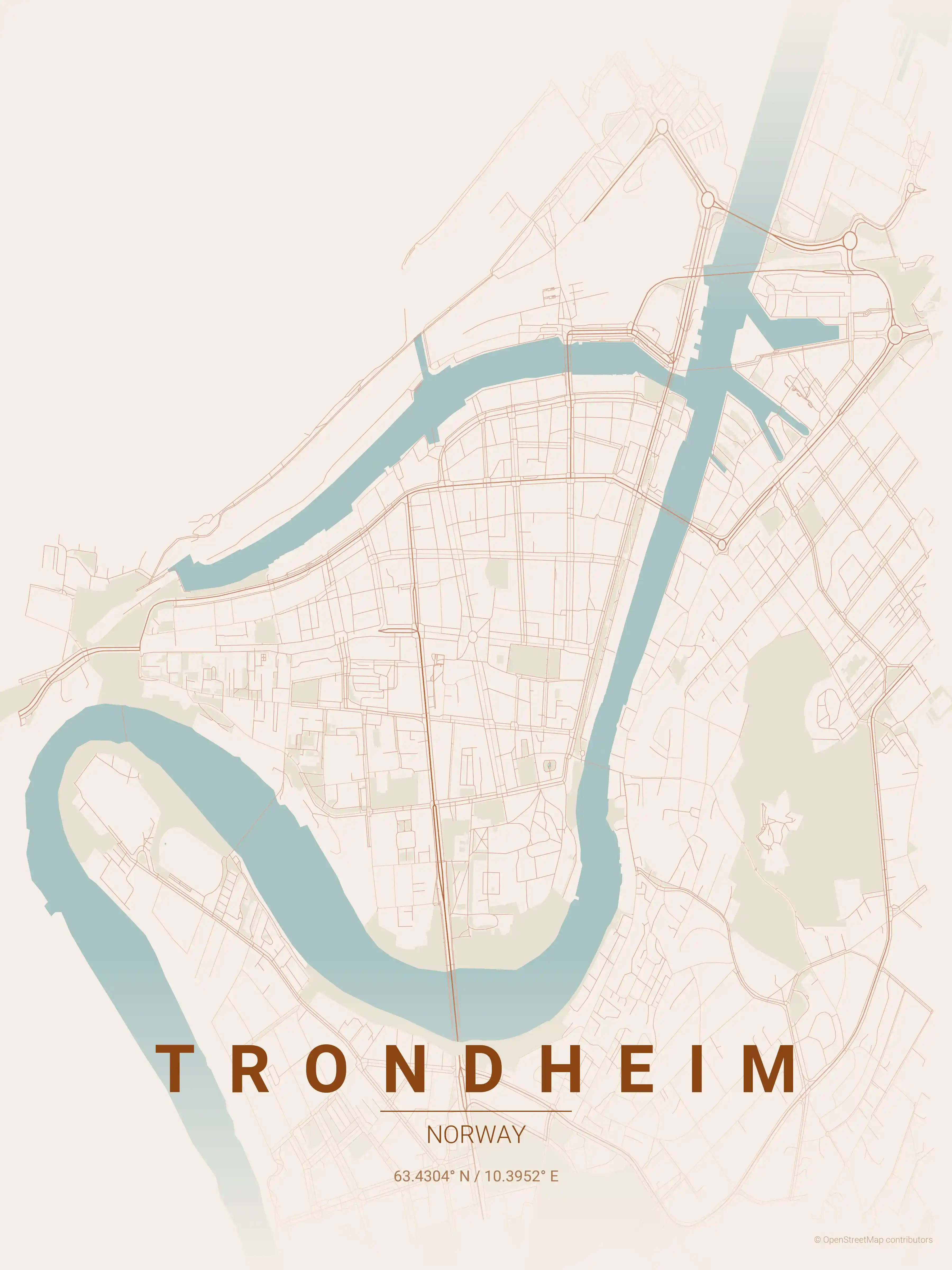 Trondheim terracotta map