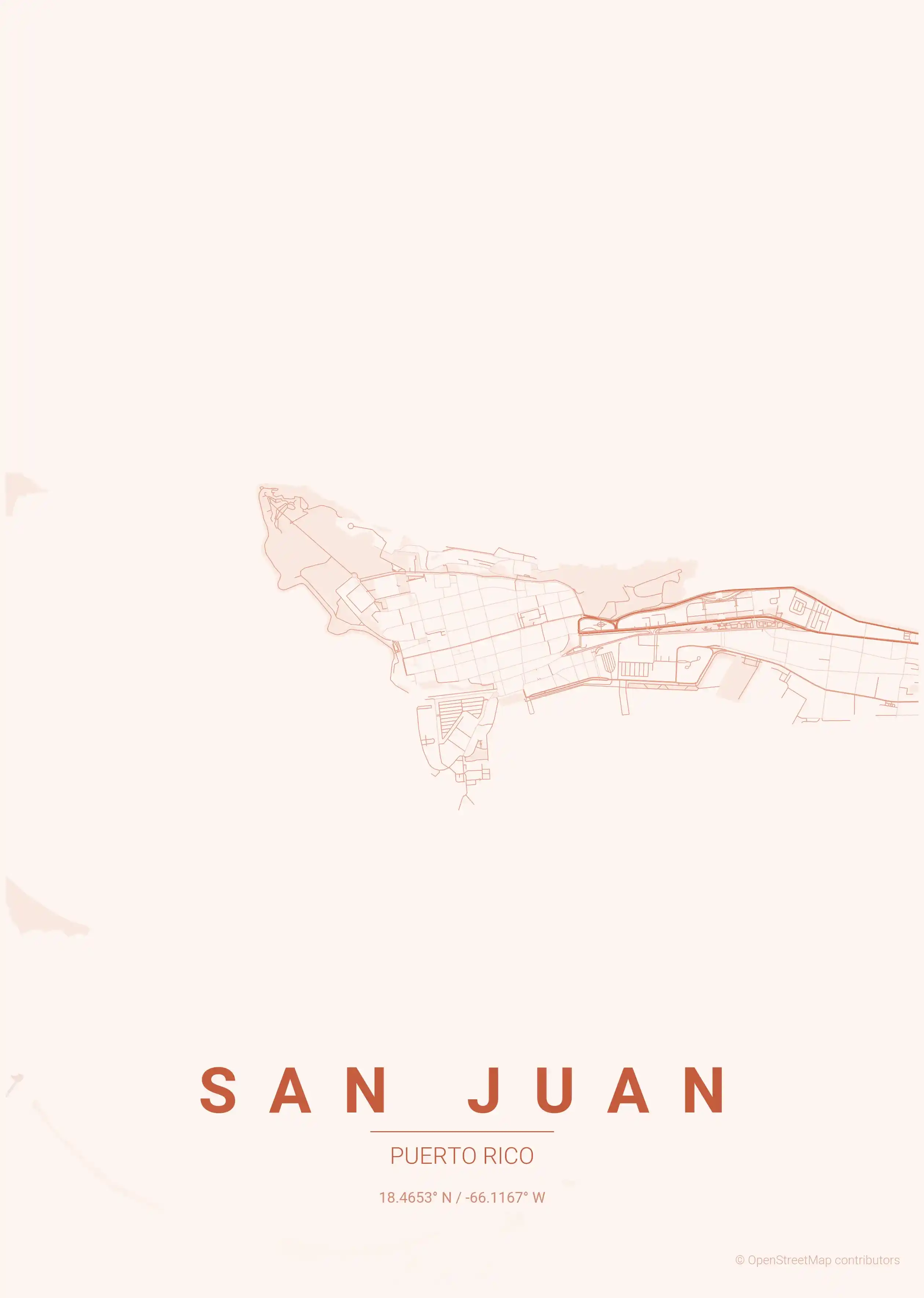 San Juan sunset map
