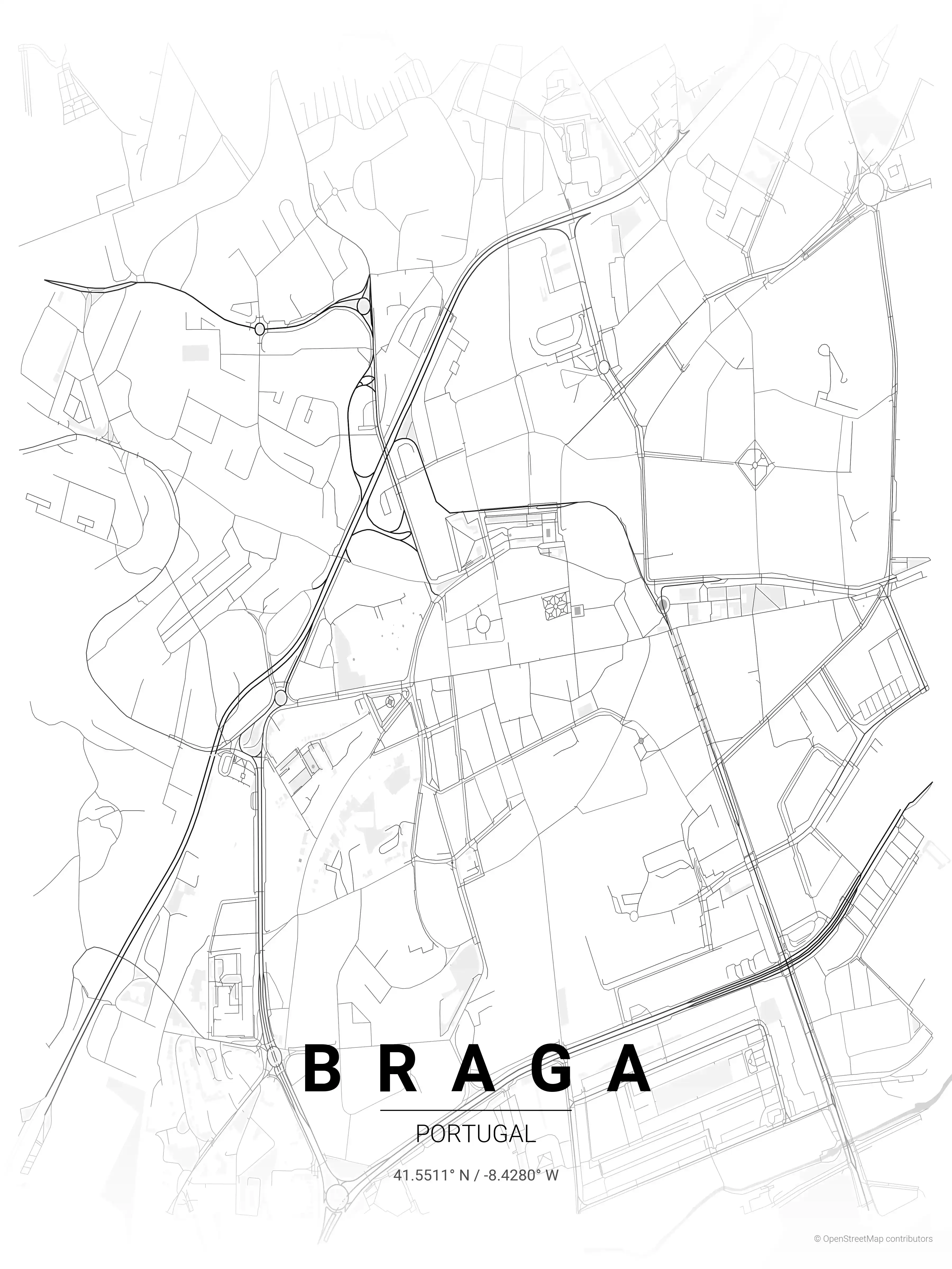 Braga contrast zones map