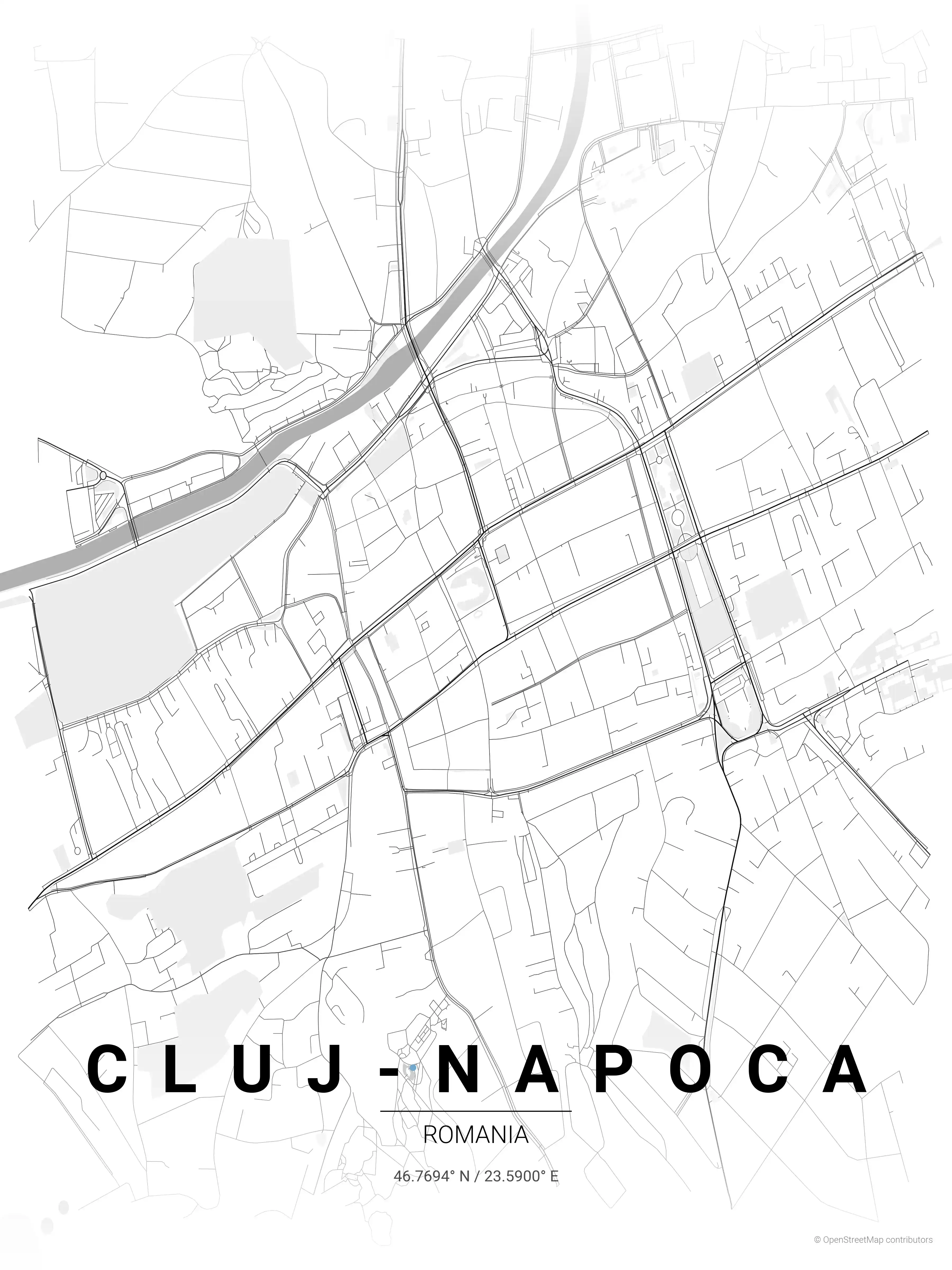 Cluj-Napoca contrast zones map