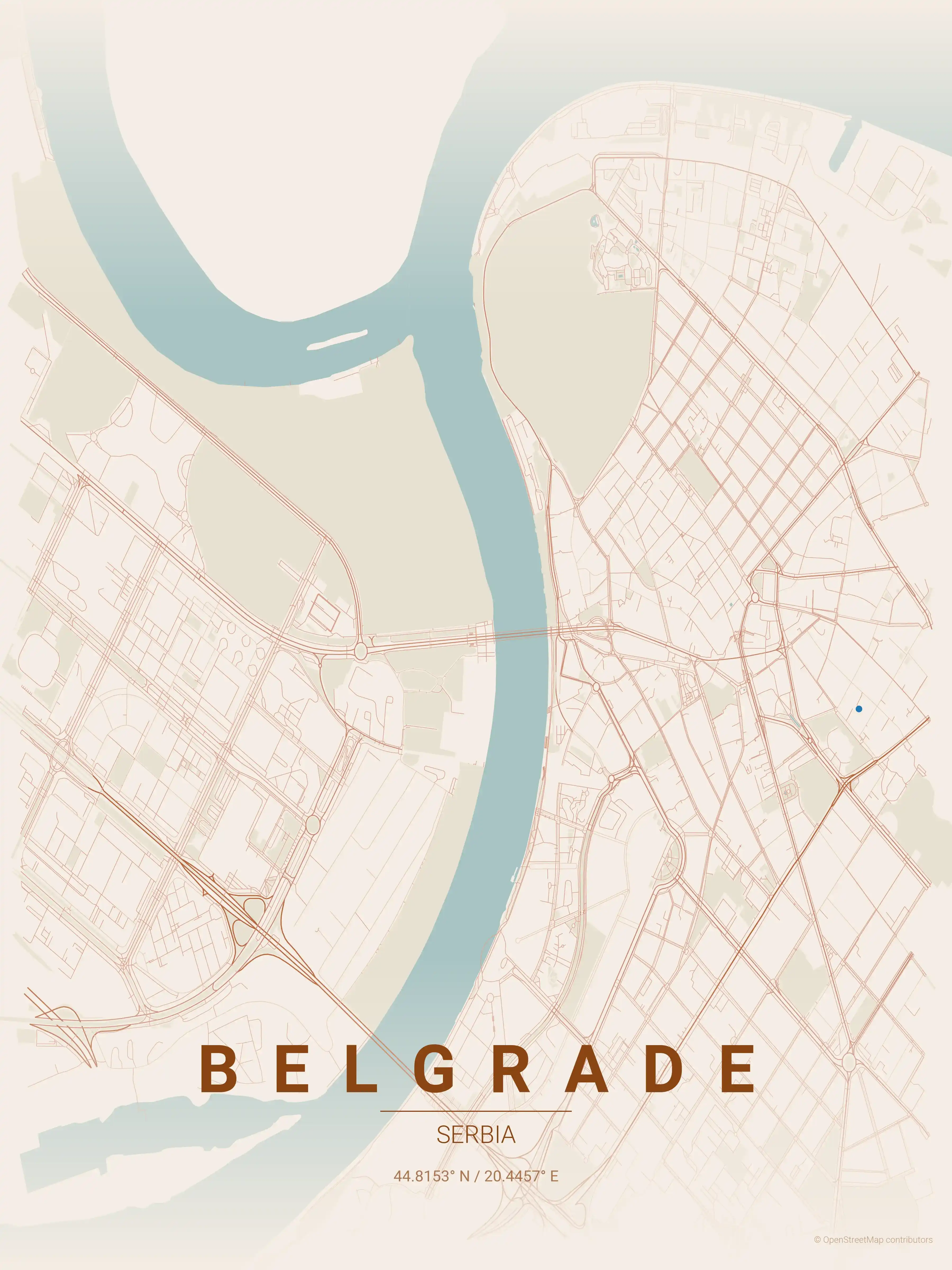 Belgrade terracotta map