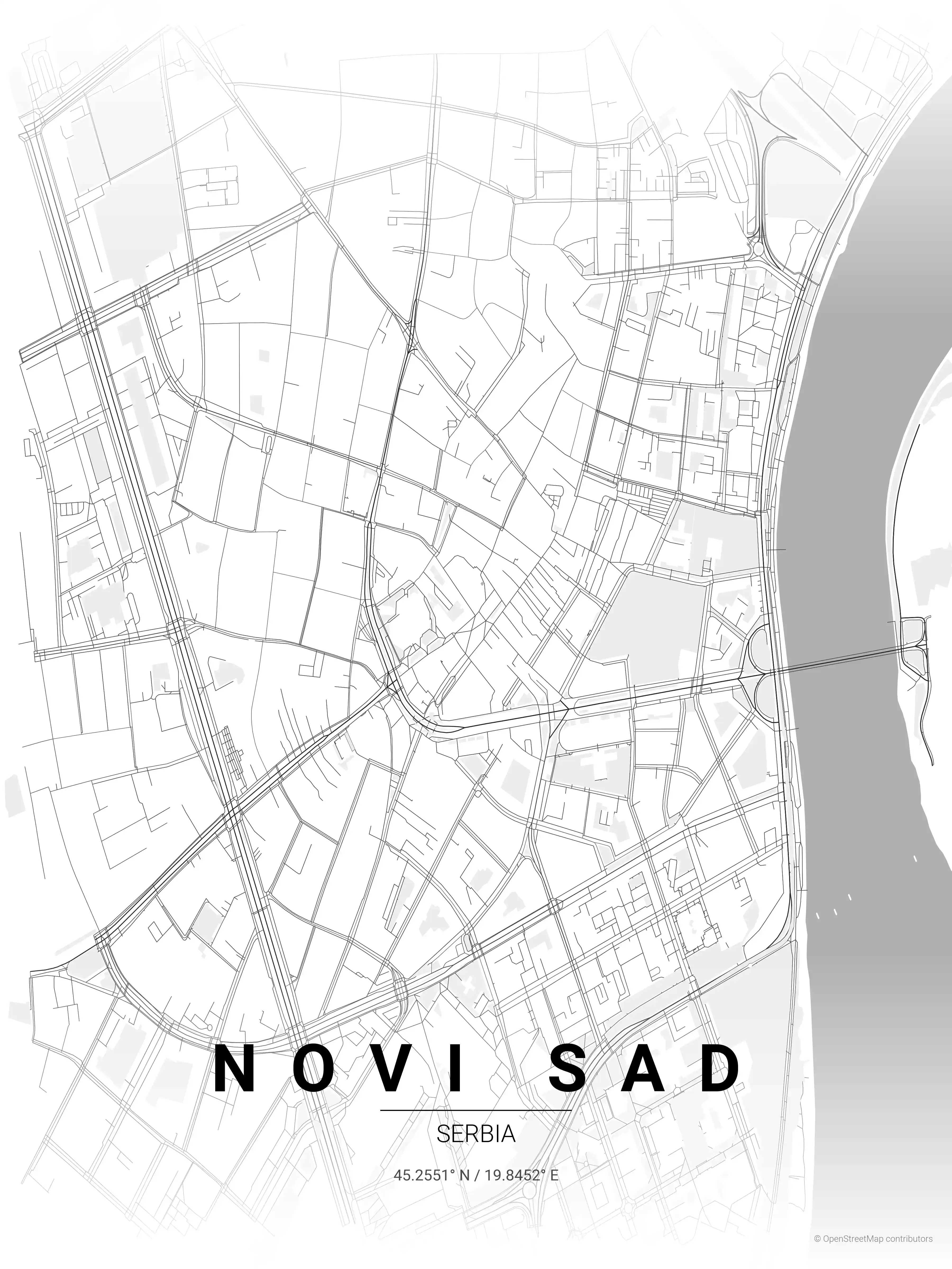 Novi Sad contrast zones map
