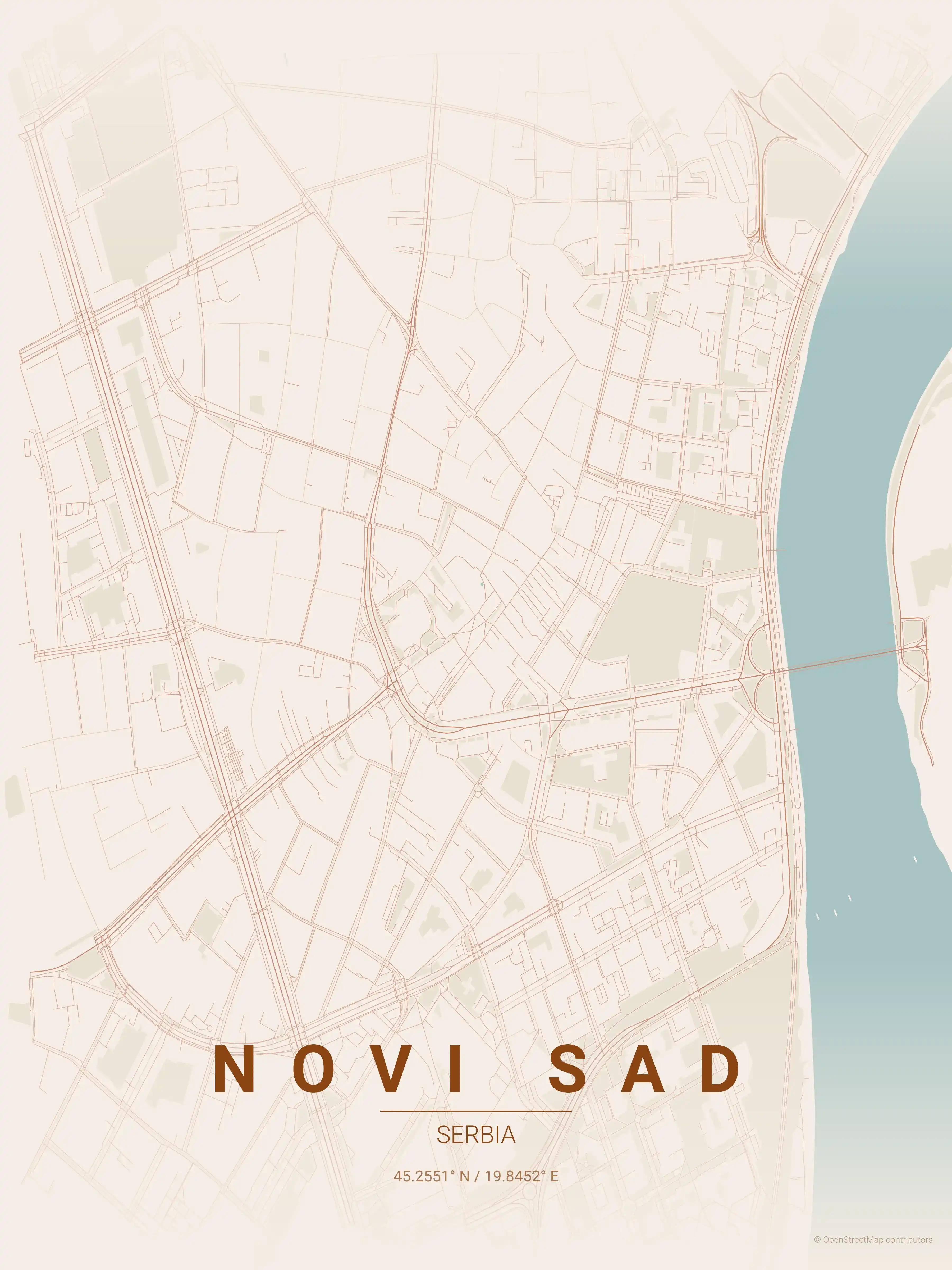 Novi Sad terracotta map