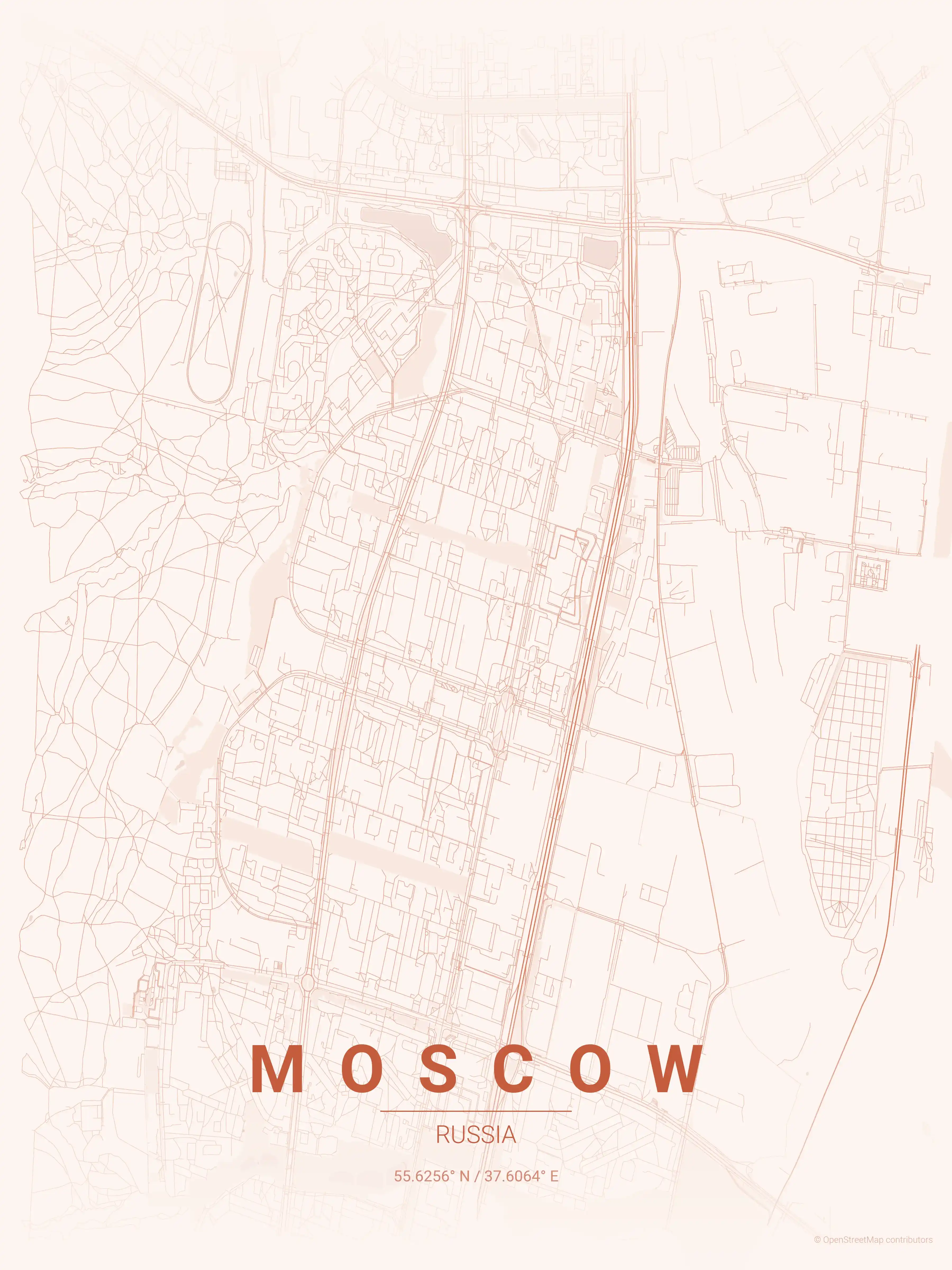 Moscow sunset map