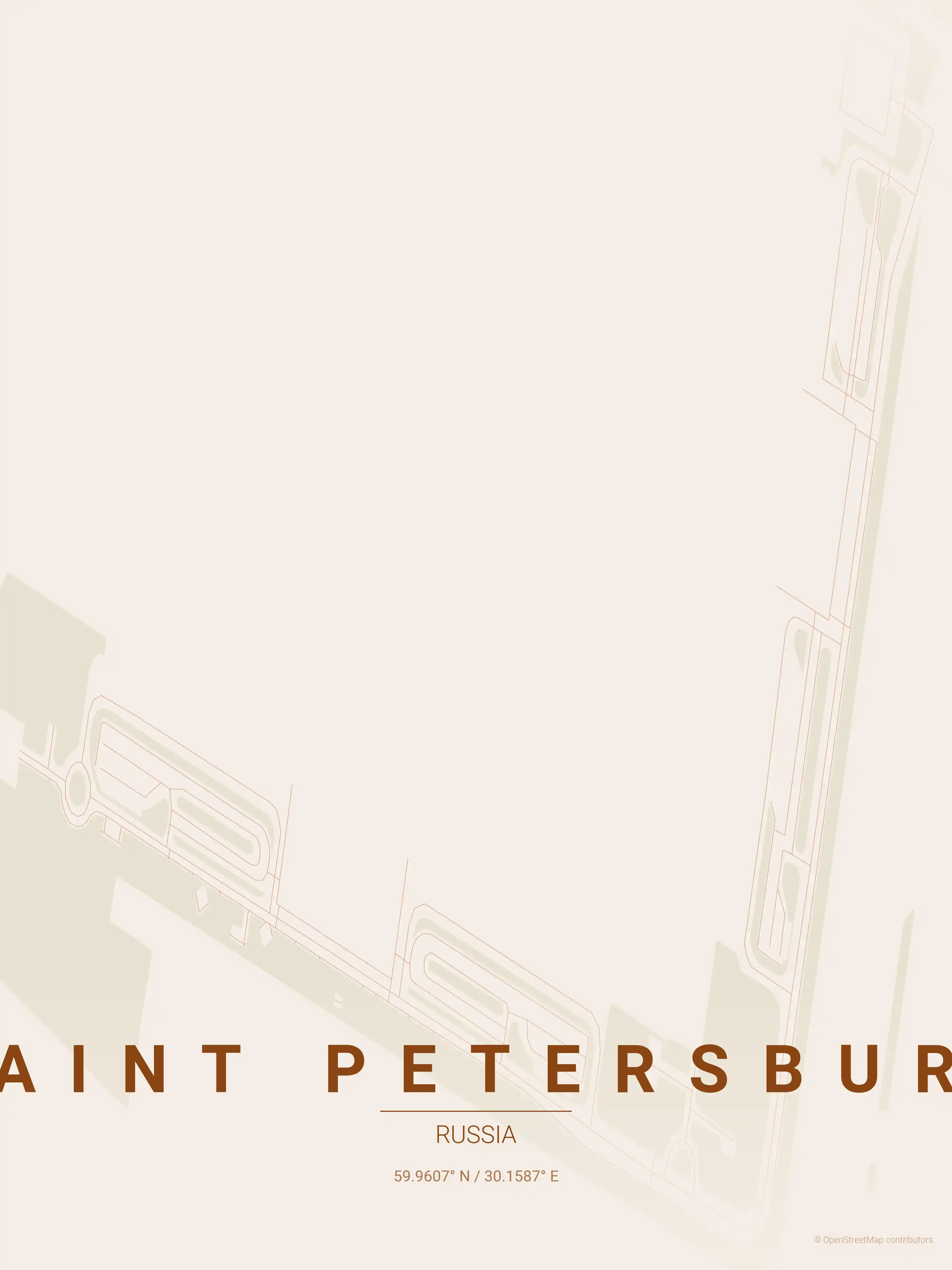 Saint Petersburg terracotta map