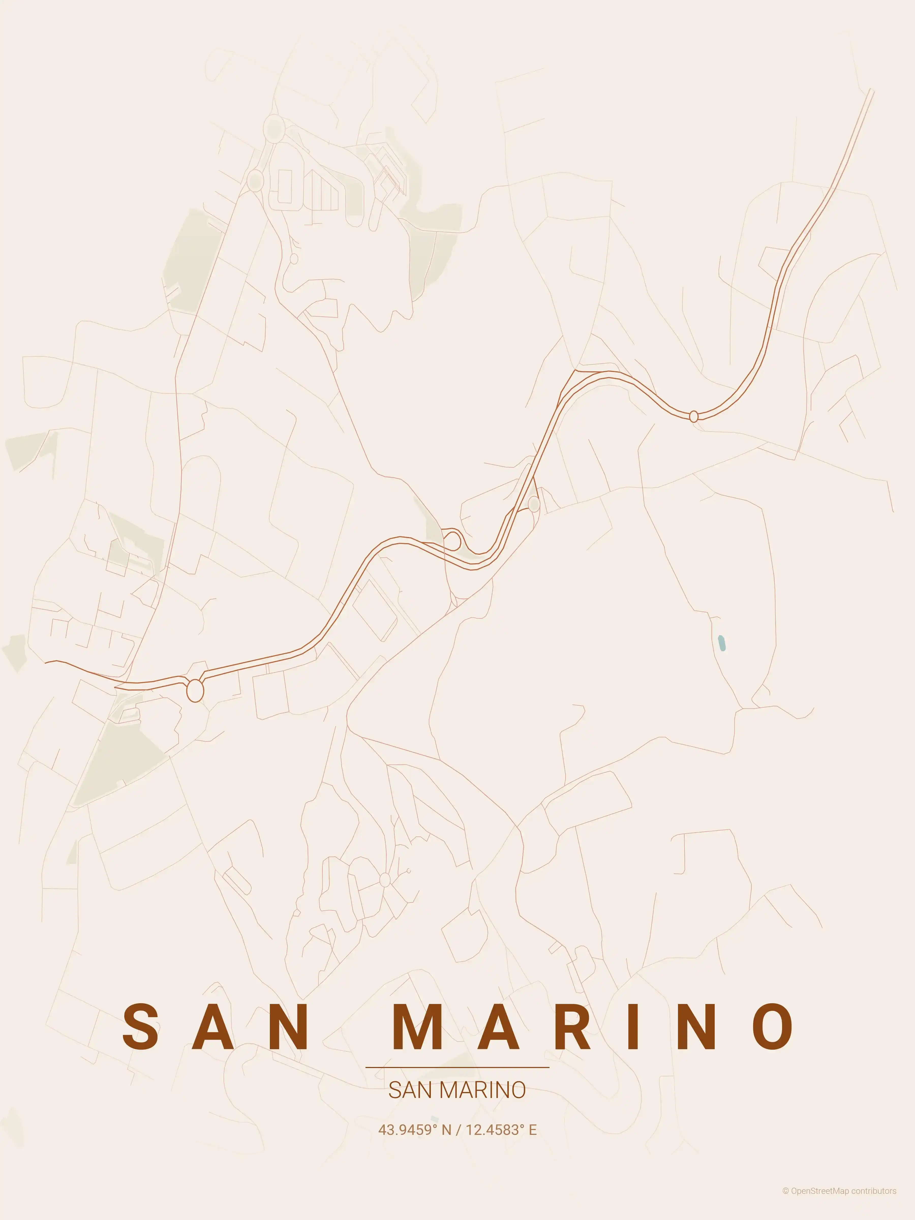 San Marino terracotta map