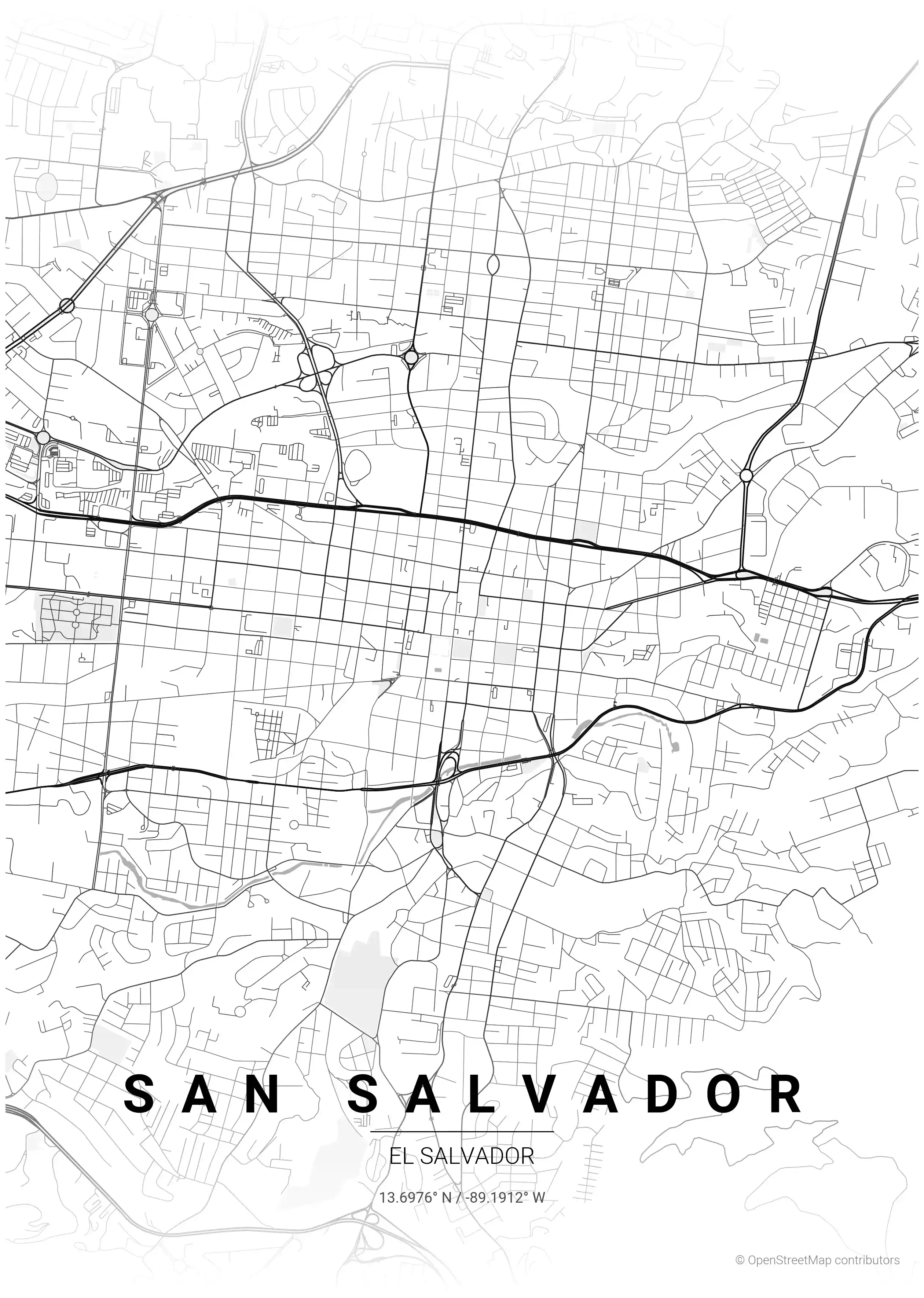 San Salvador contrast zones map