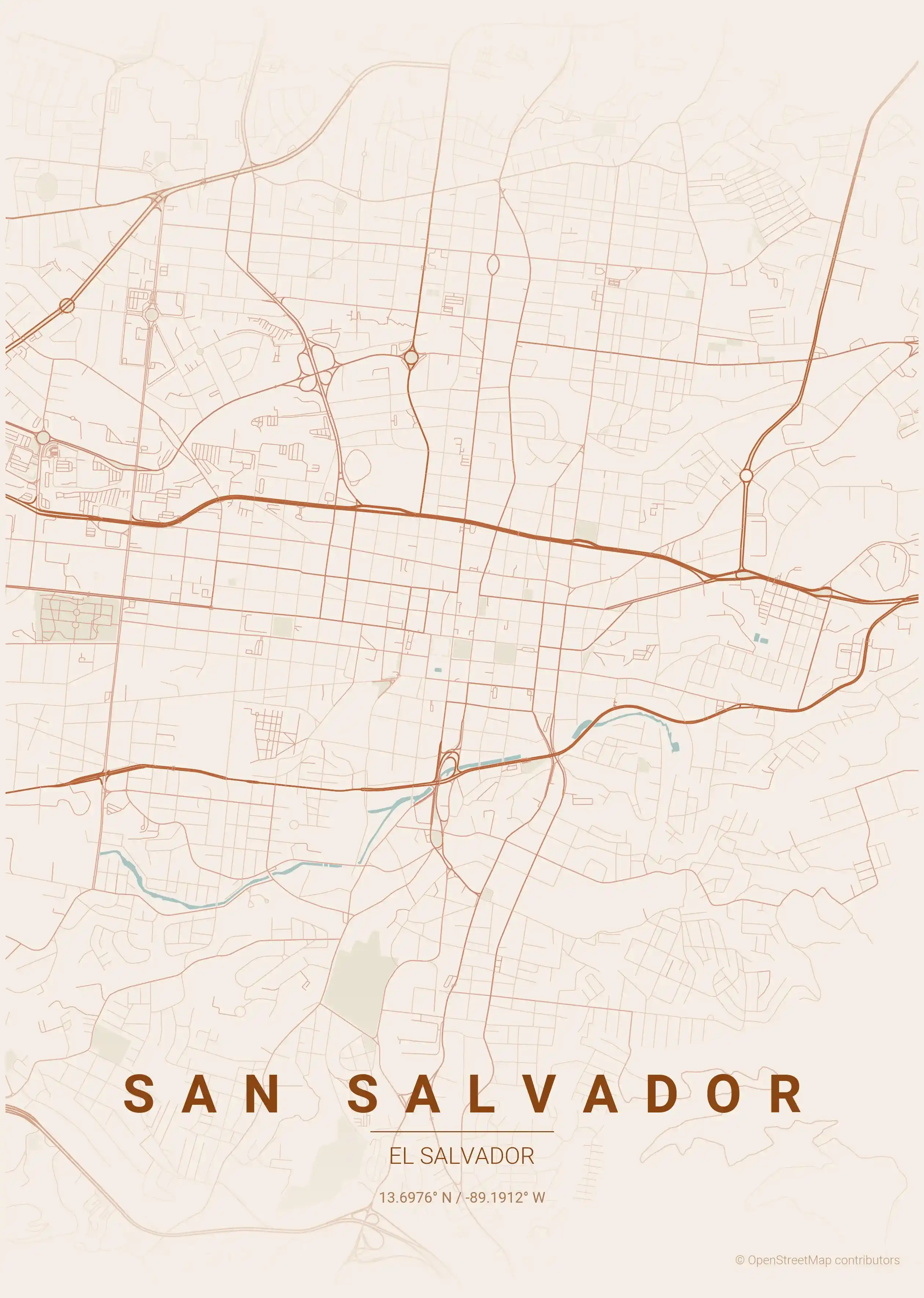 San Salvador terracotta map
