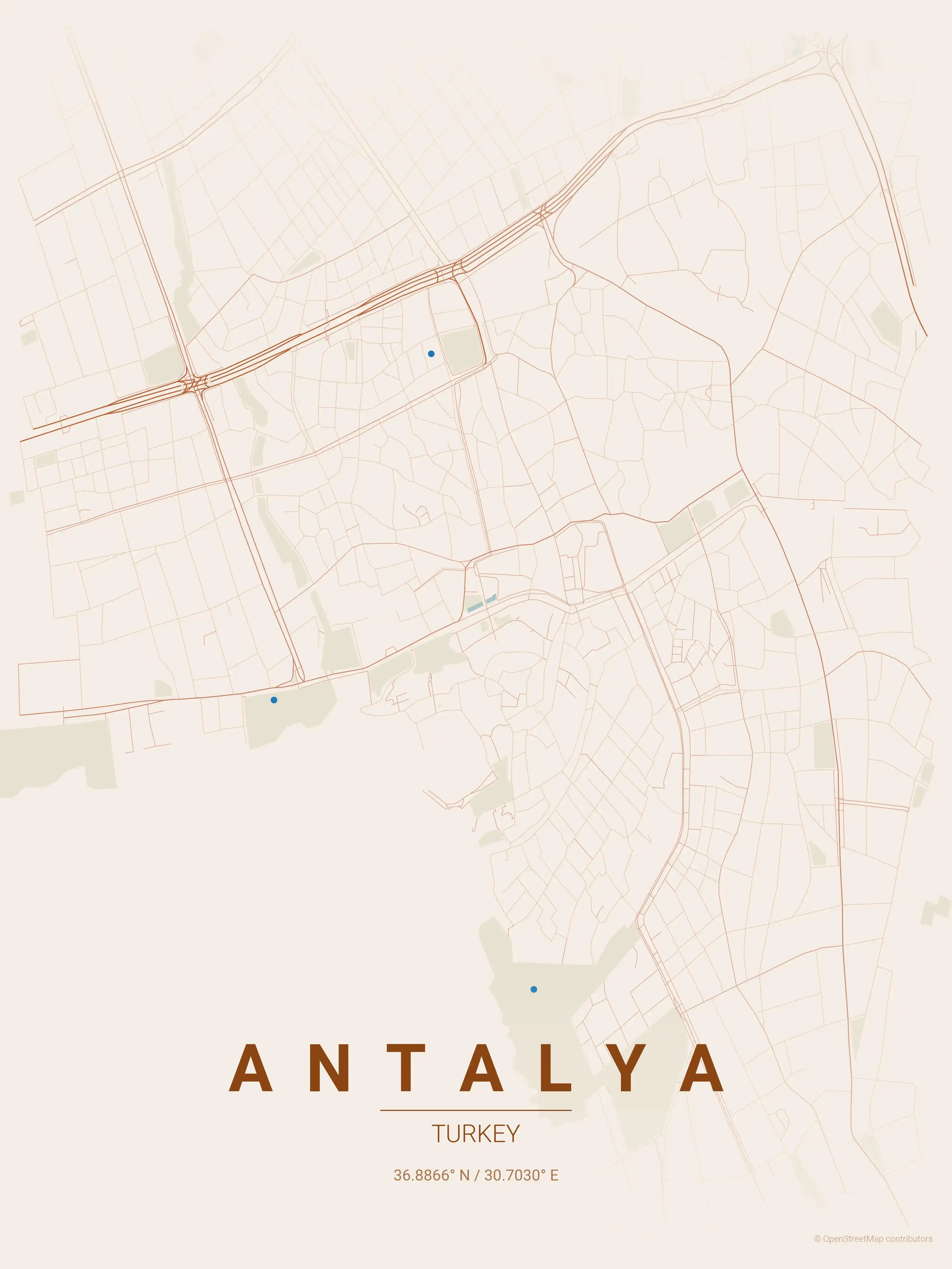 Antalya terracotta map