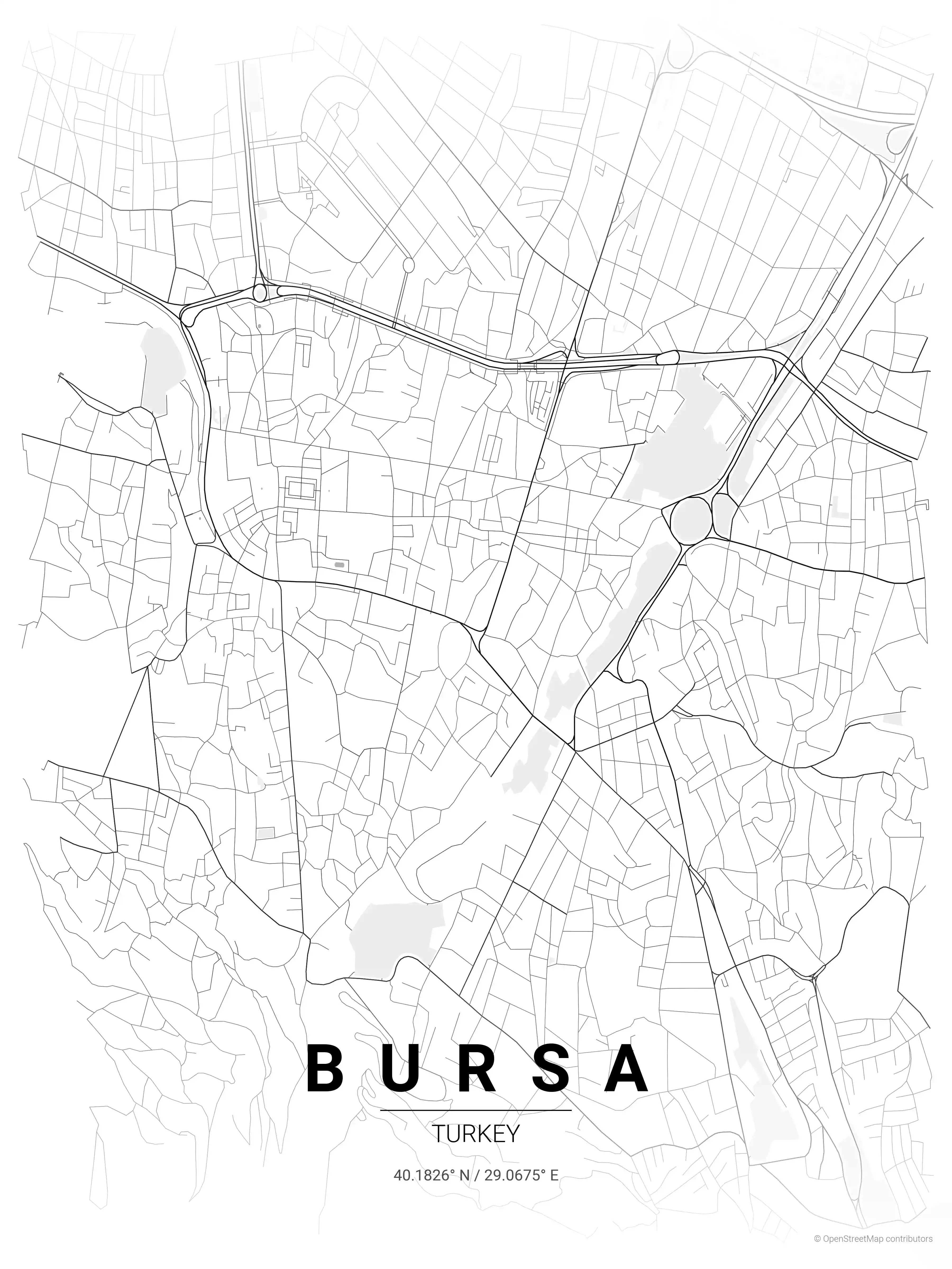 Bursa contrast zones map