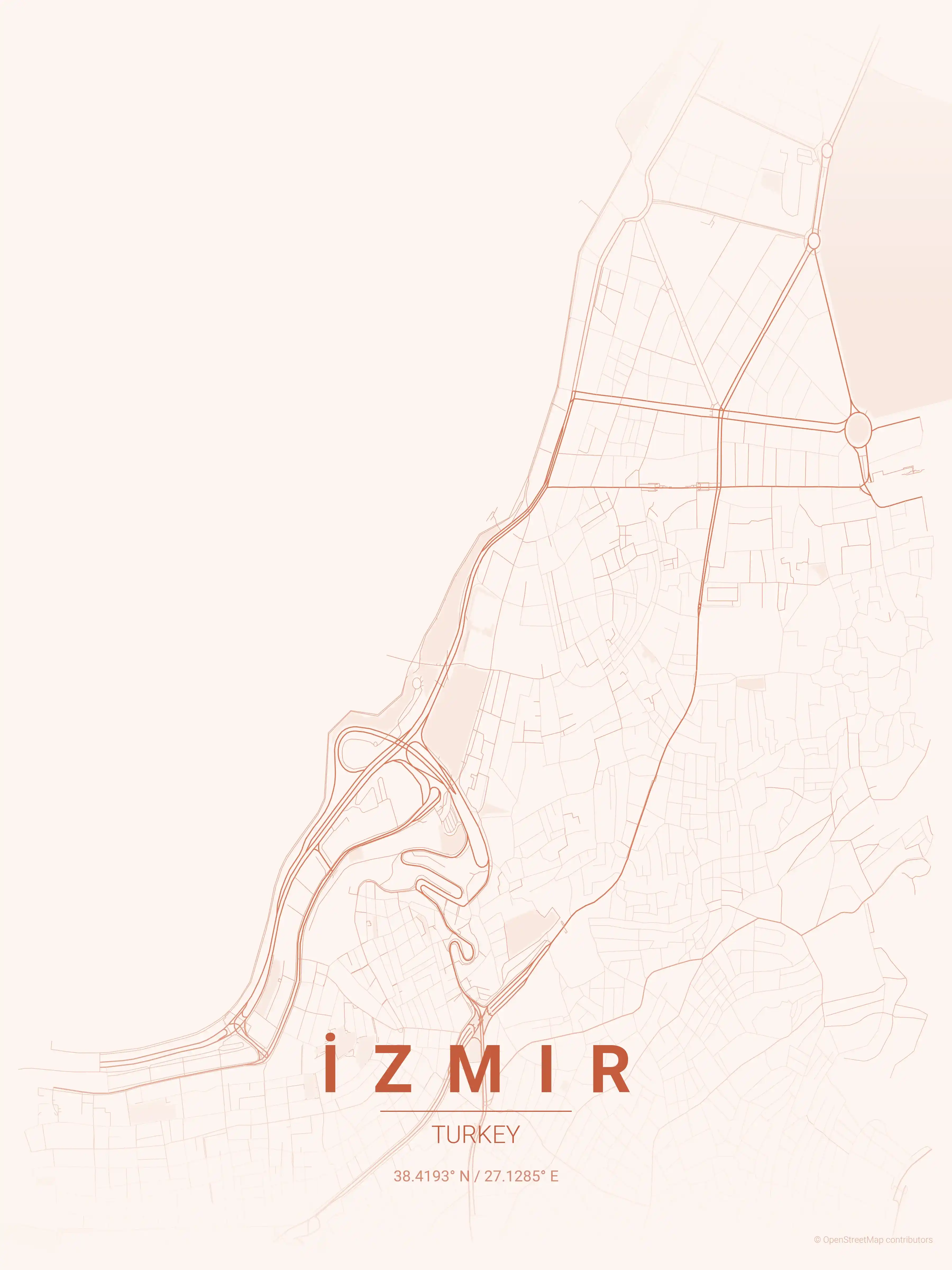 İzmir sunset map