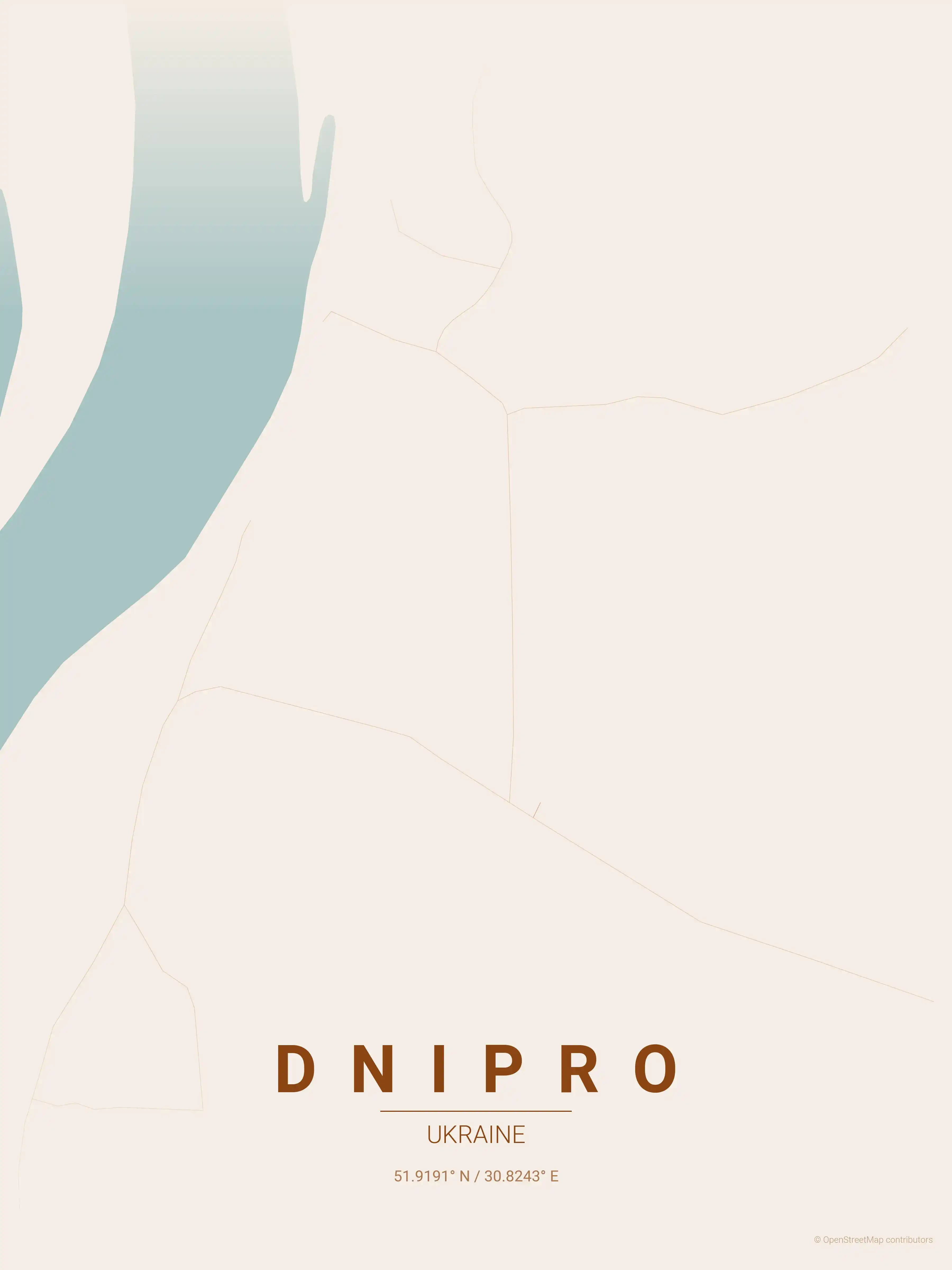 Dnipro terracotta map