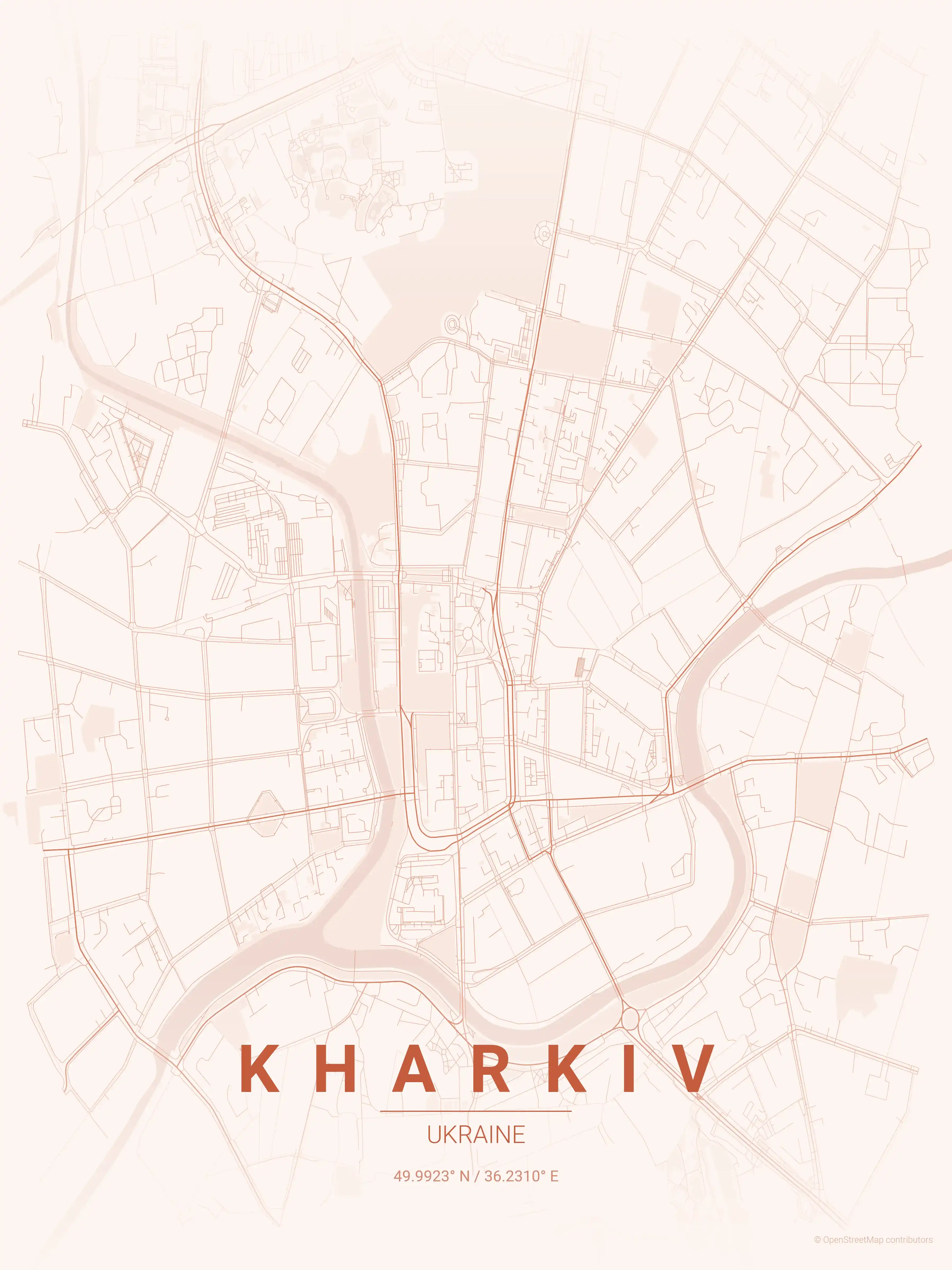 Kharkiv sunset map