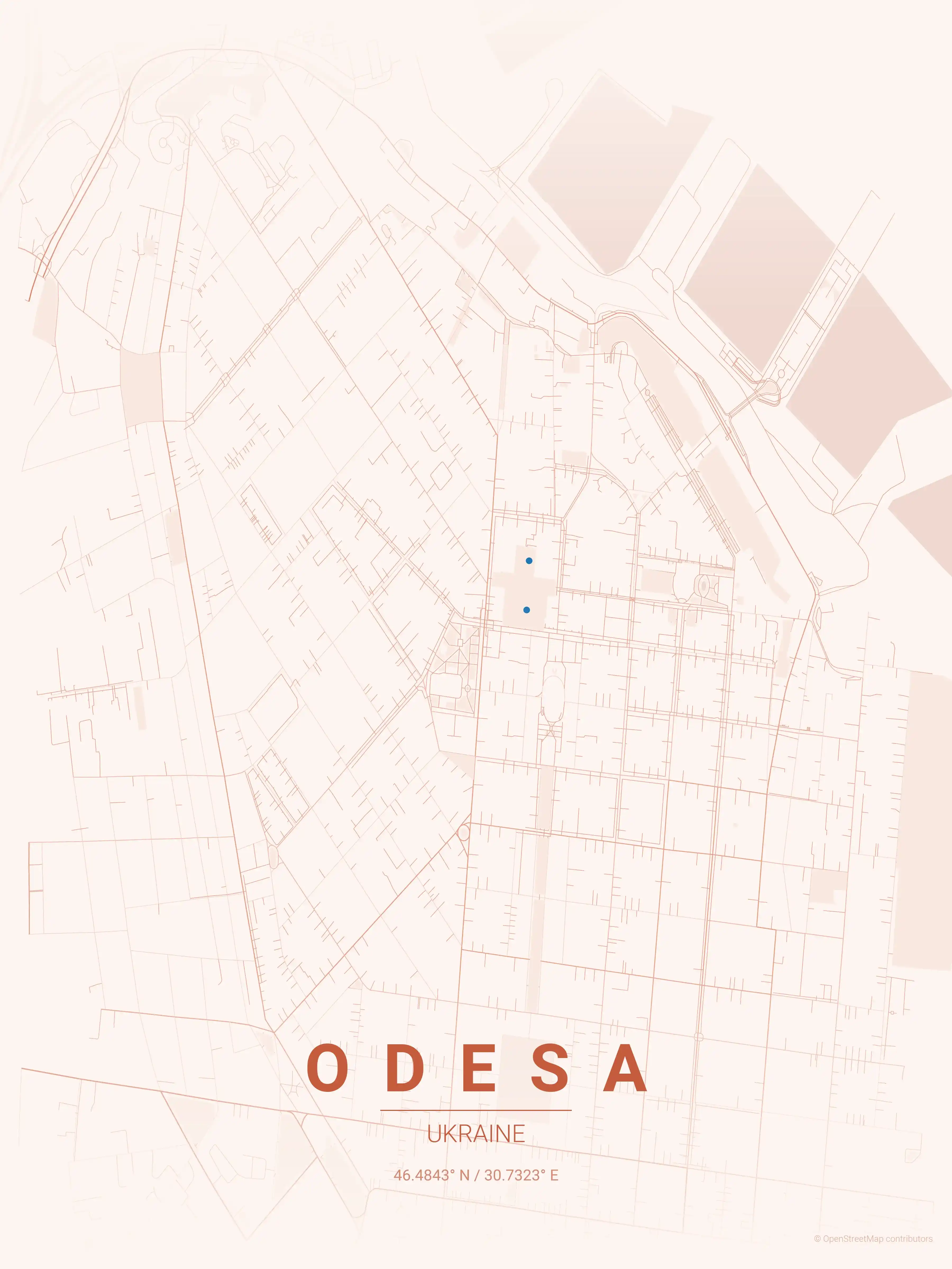 Odesa sunset map