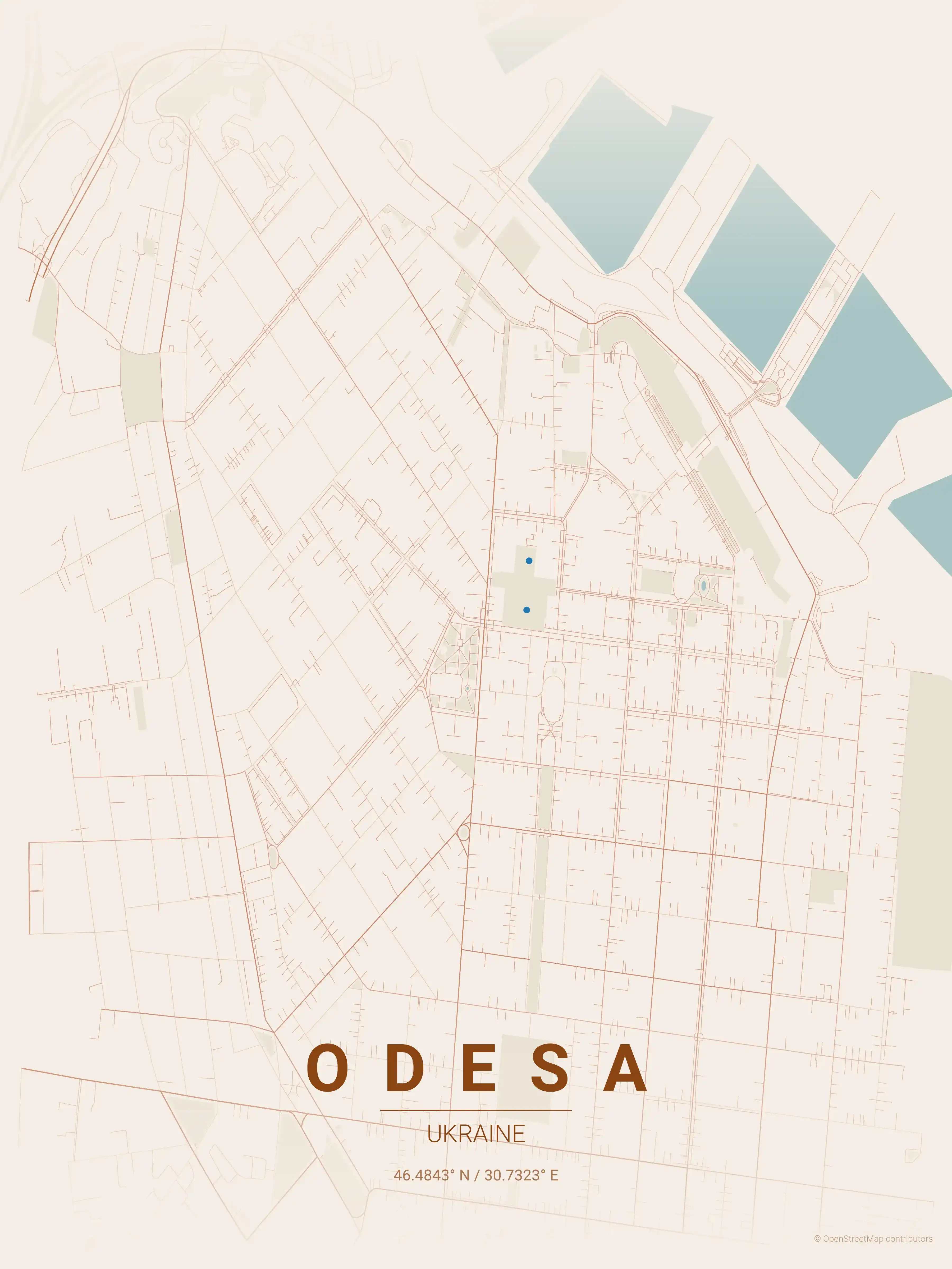 Odesa terracotta map