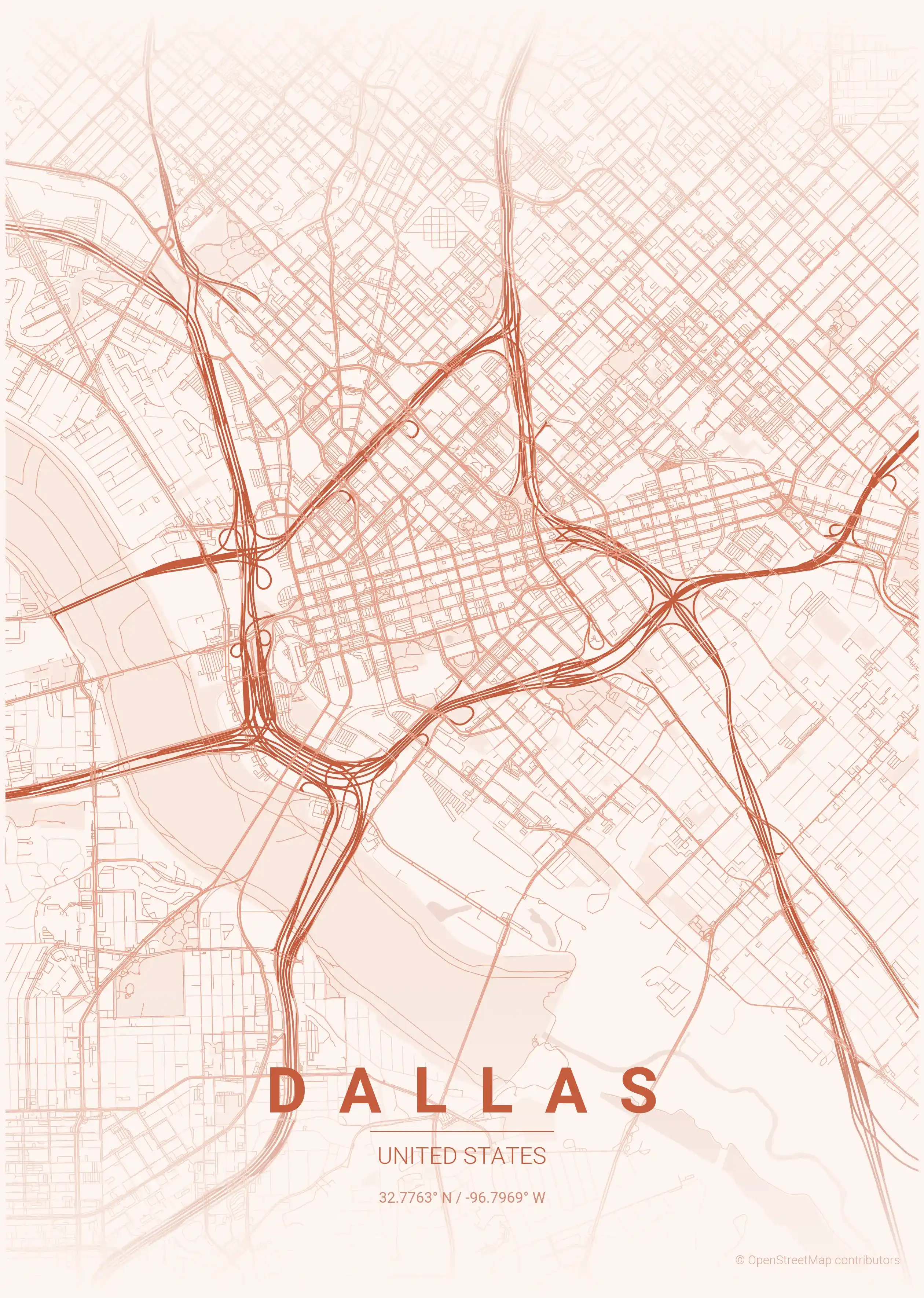 Dallas sunset map