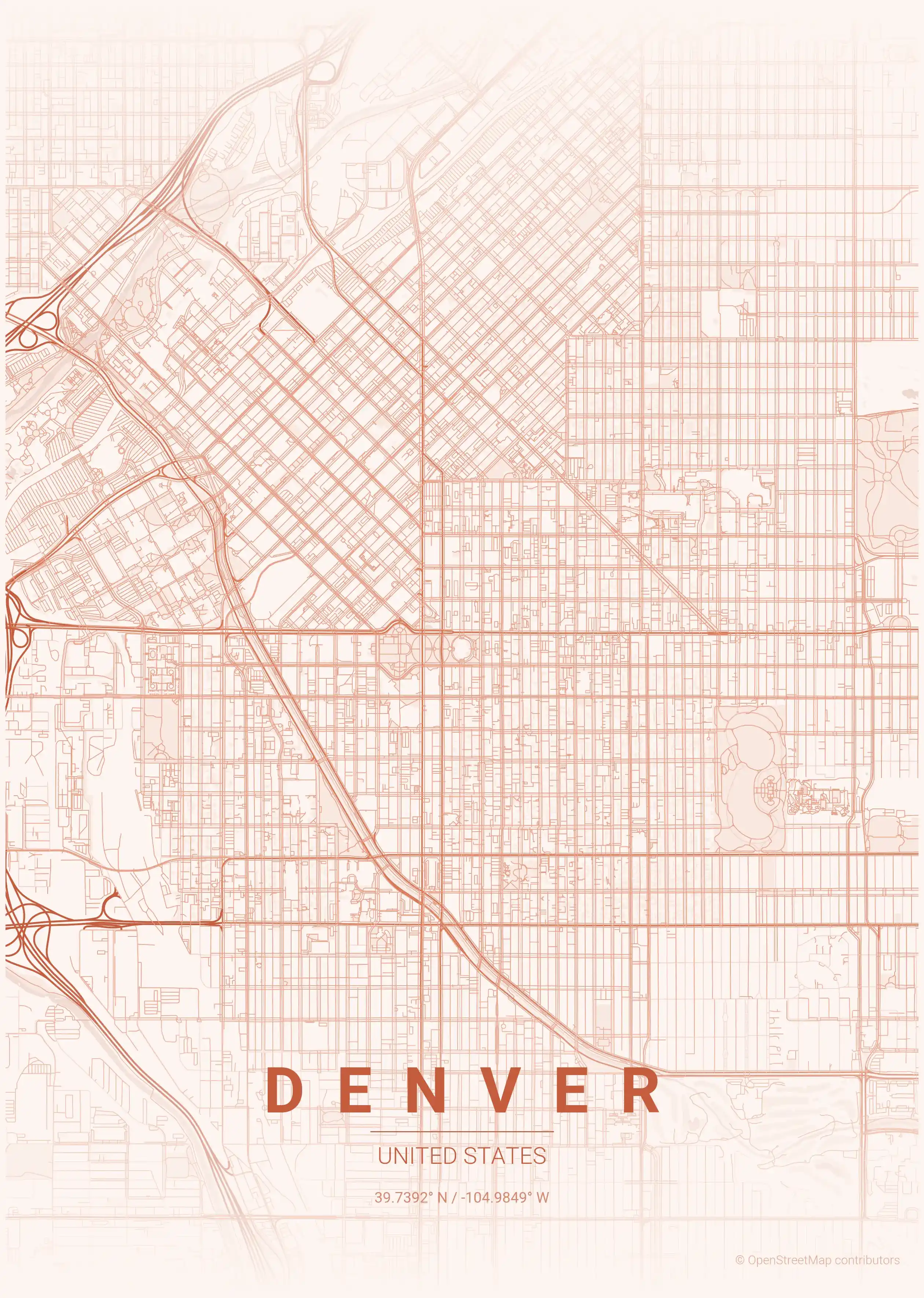 Denver sunset map