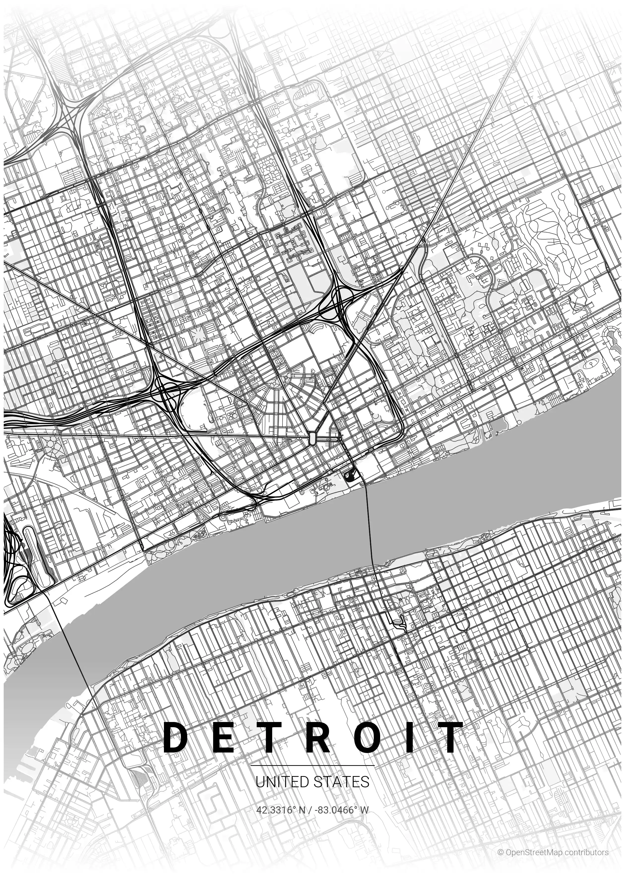 Detroit contrast zones map