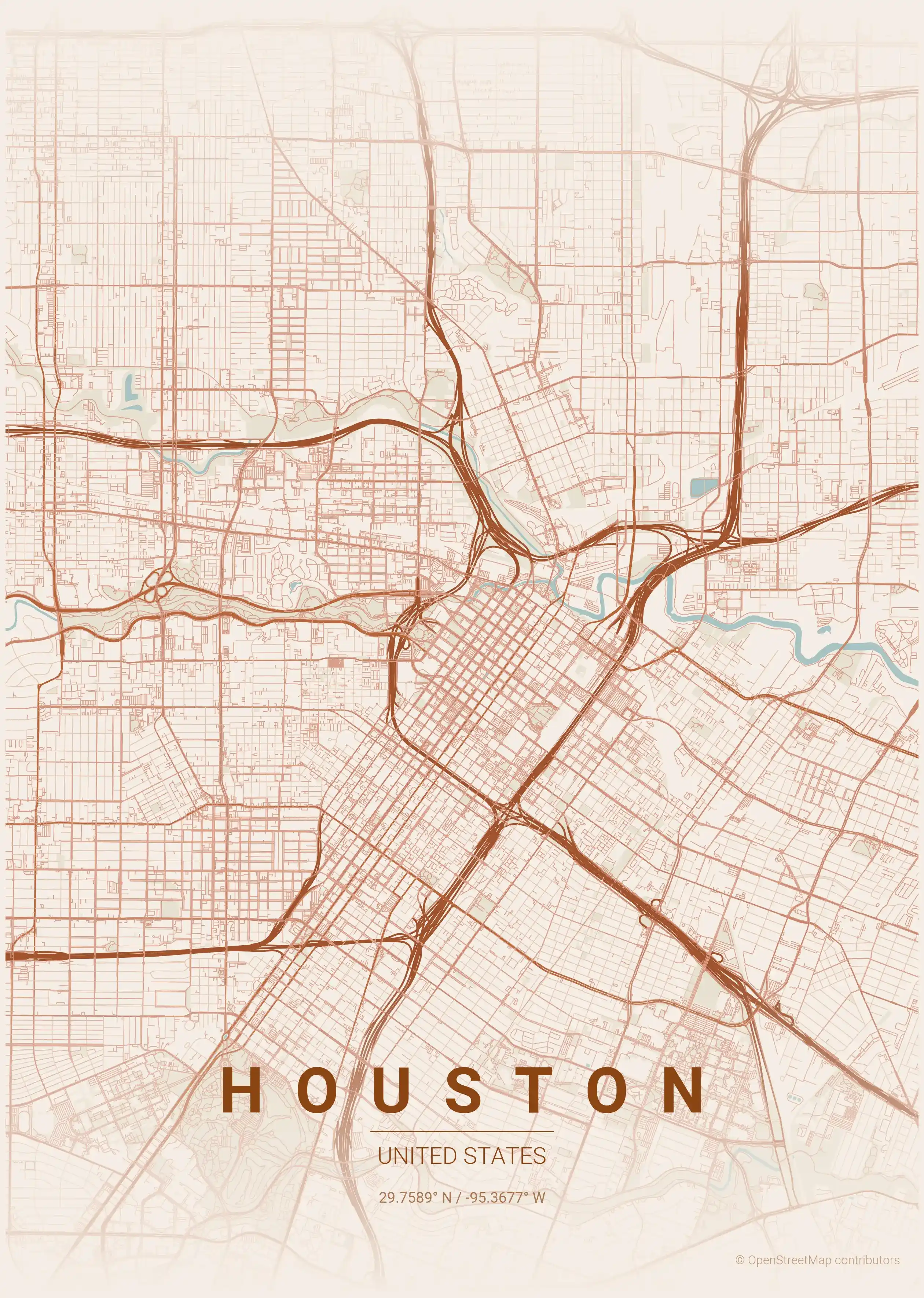 Houston terracotta map