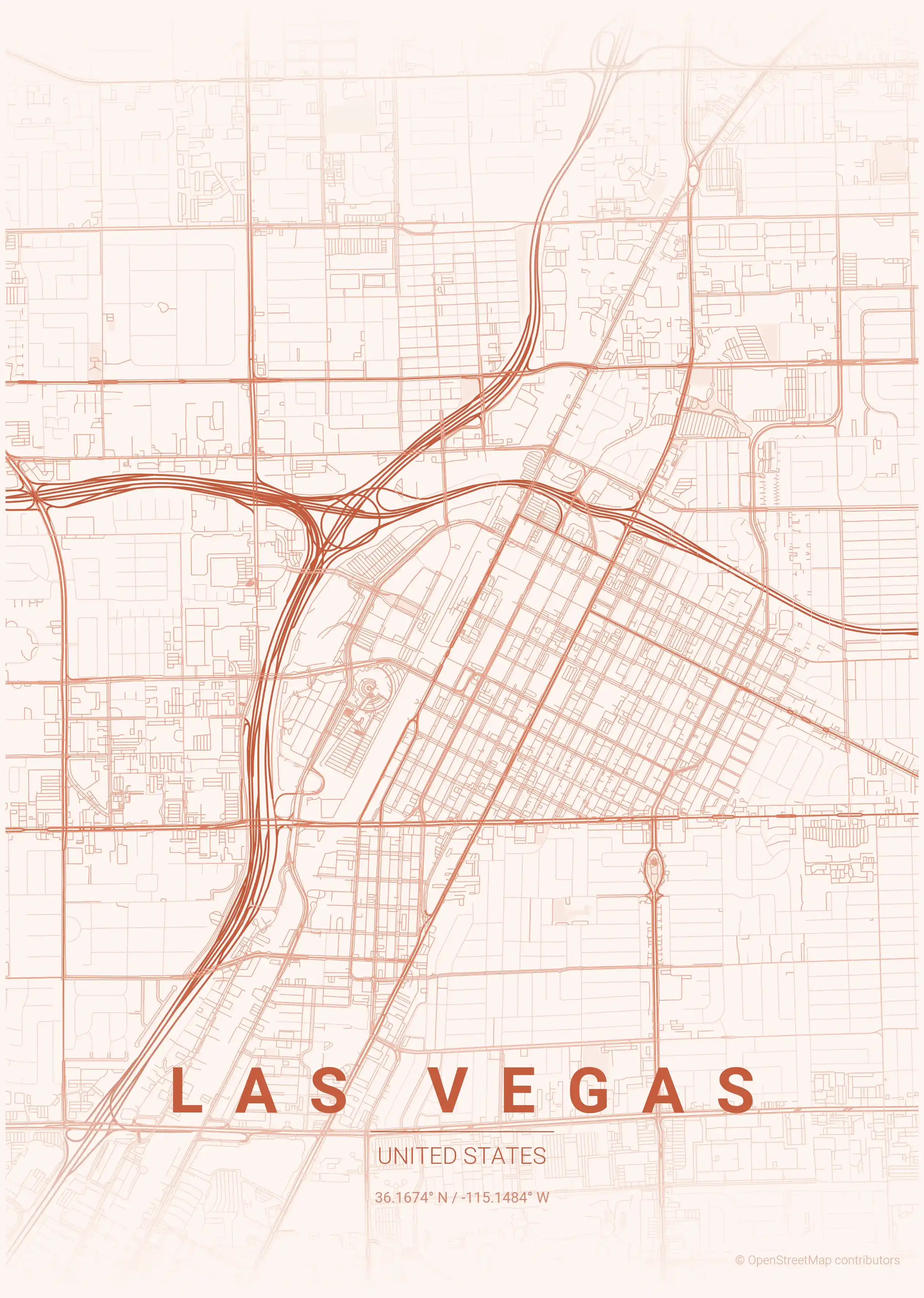 Las Vegas sunset map