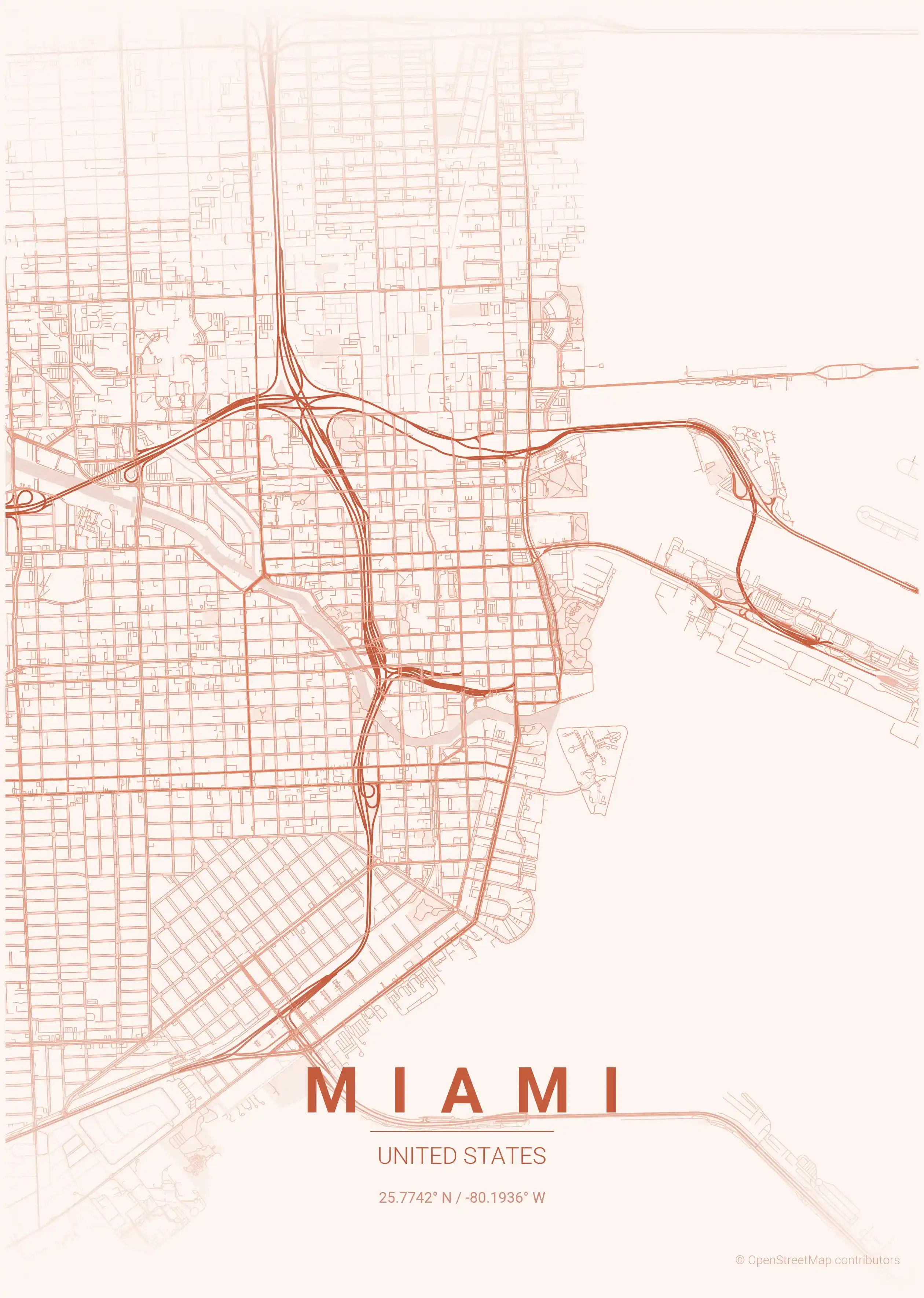 Miami sunset map
