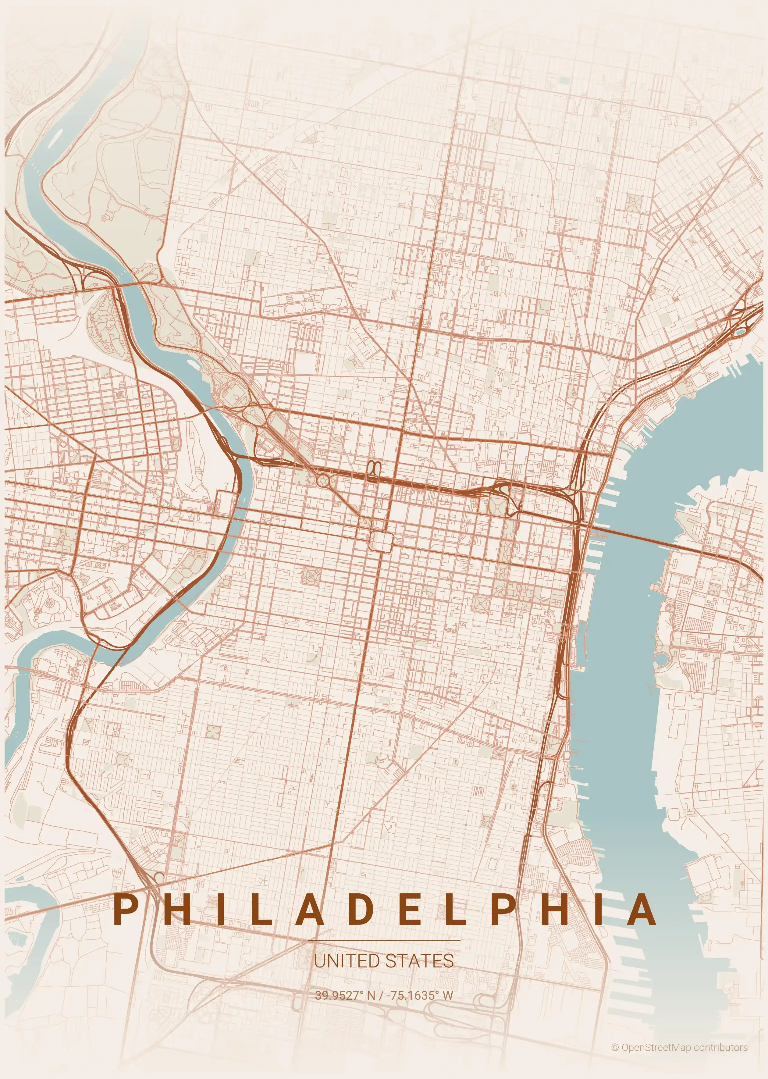 Philadelphia terracotta map