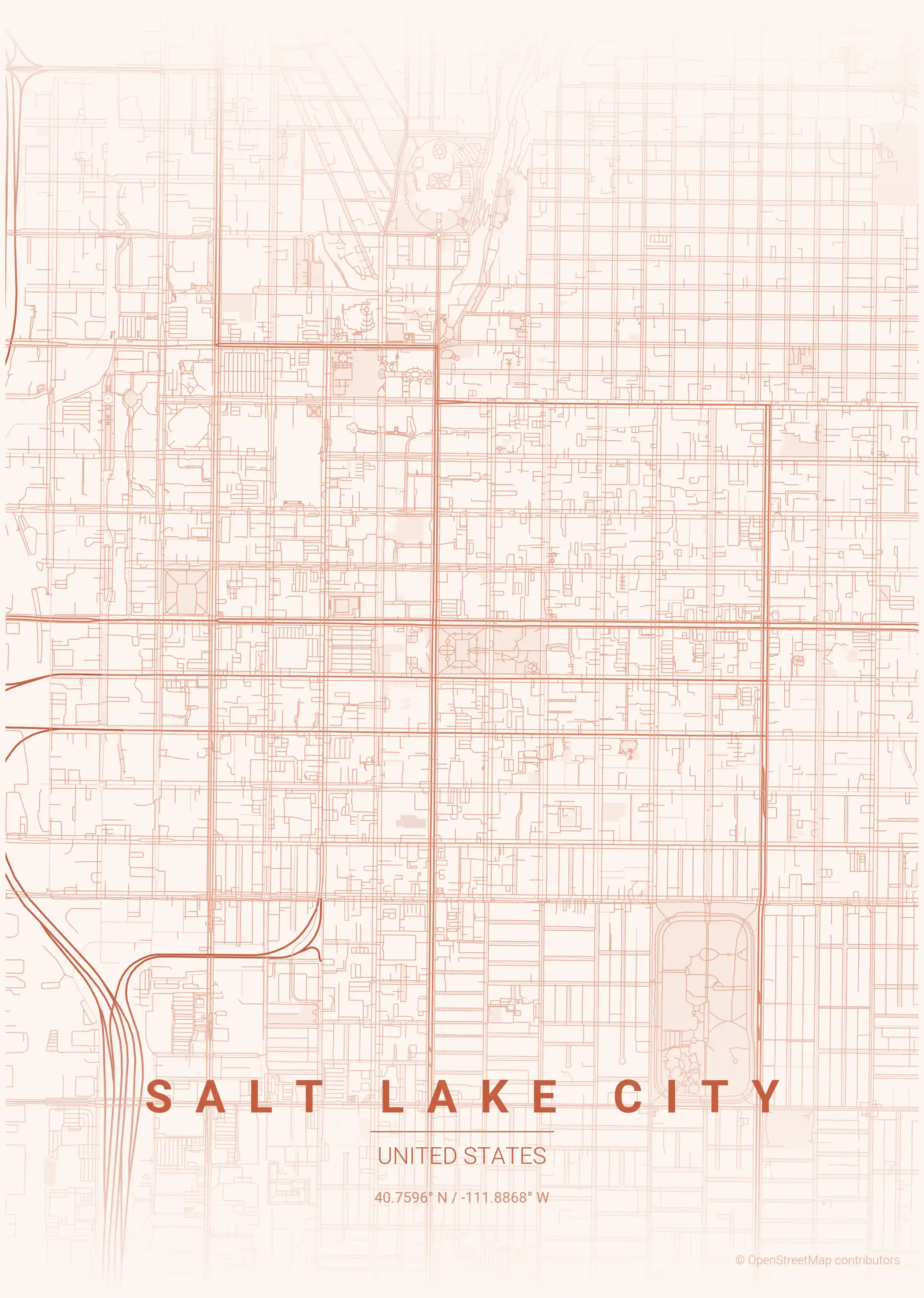 Salt Lake City sunset map