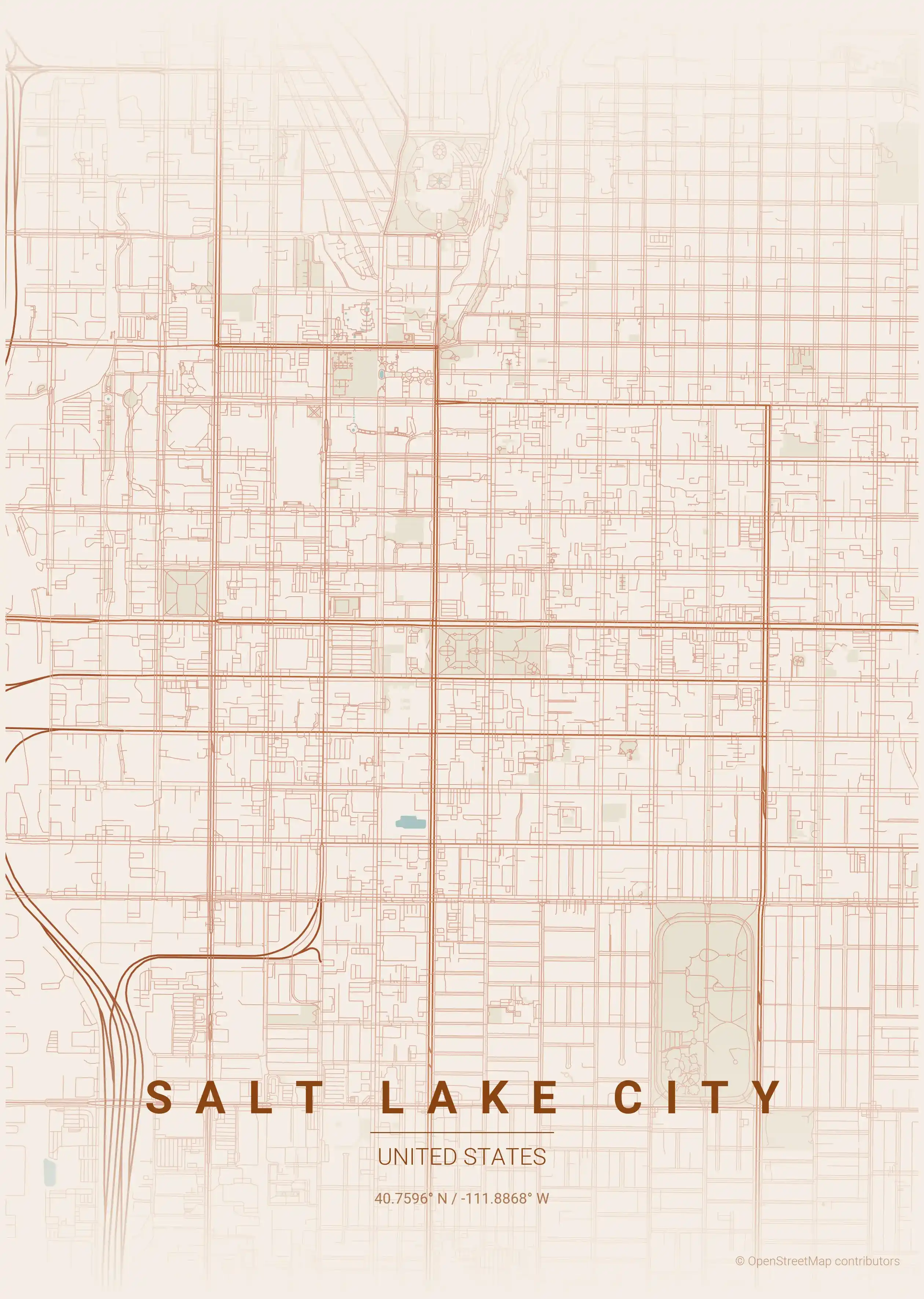 Salt Lake City terracotta map