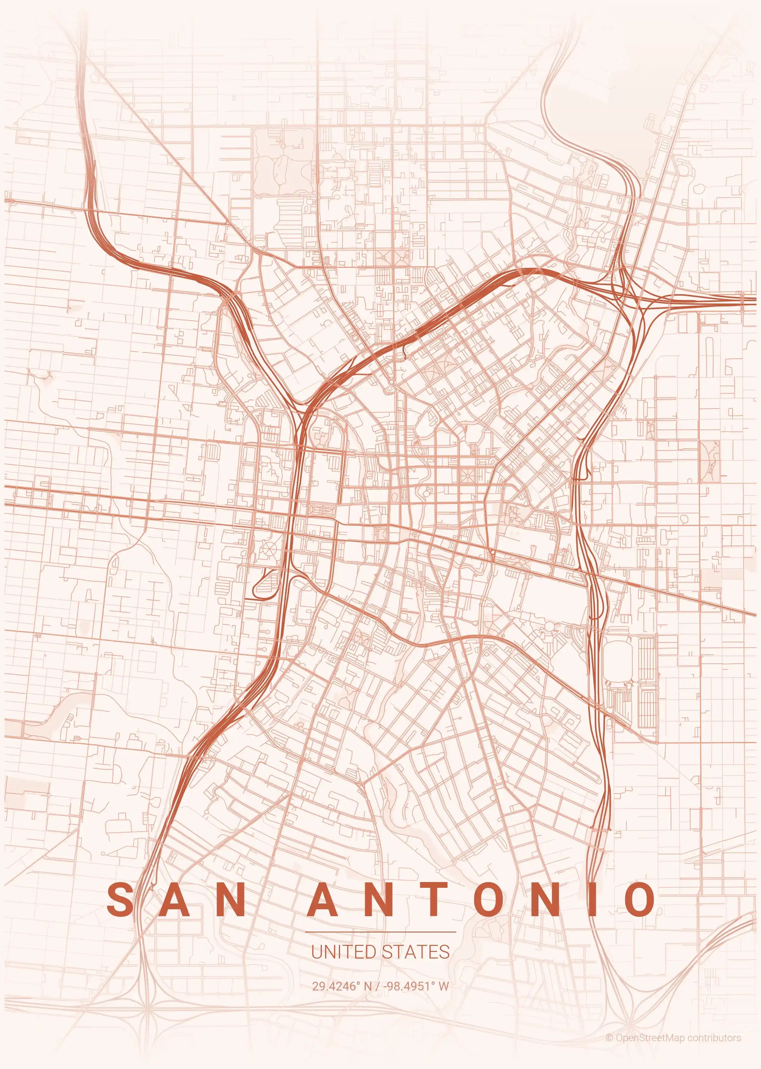 San Antonio sunset map