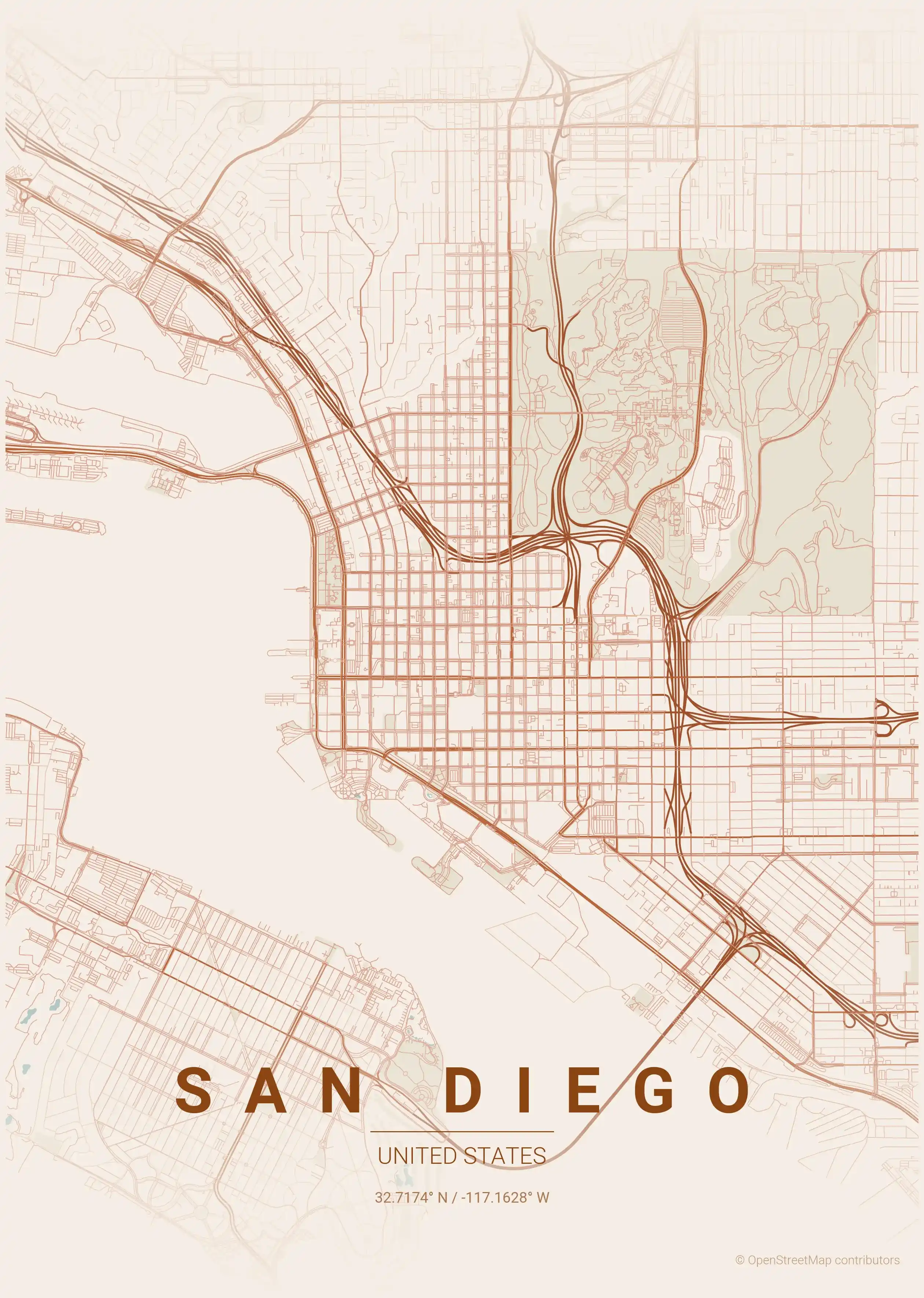 San Diego terracotta map