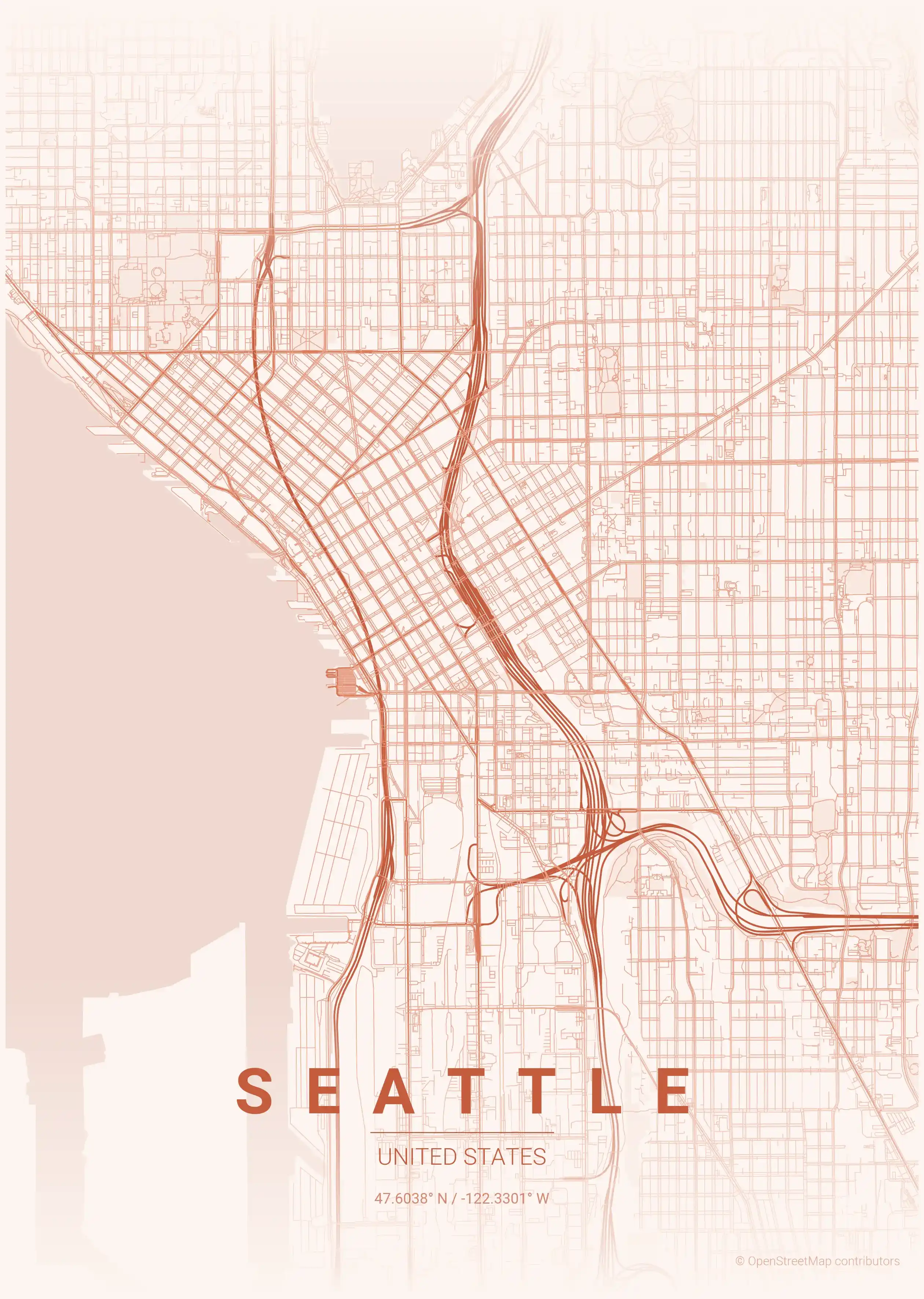 Seattle sunset map